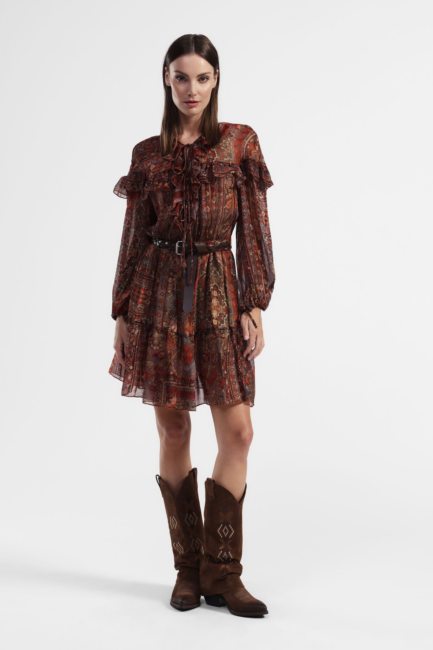 Vestito Corto Con Stampa Paisley Dixie