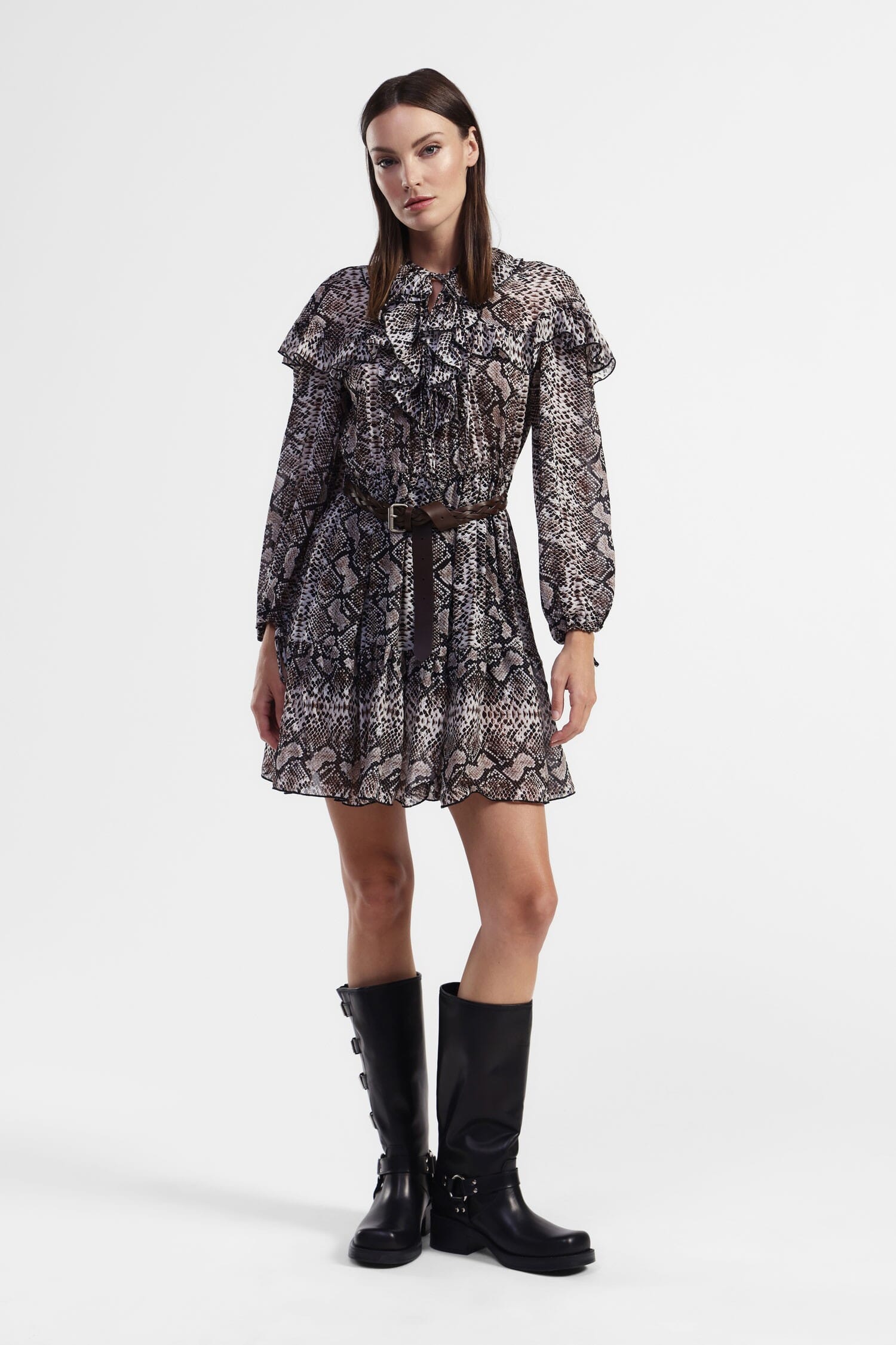 Short Dress With Print And Dixie Belt