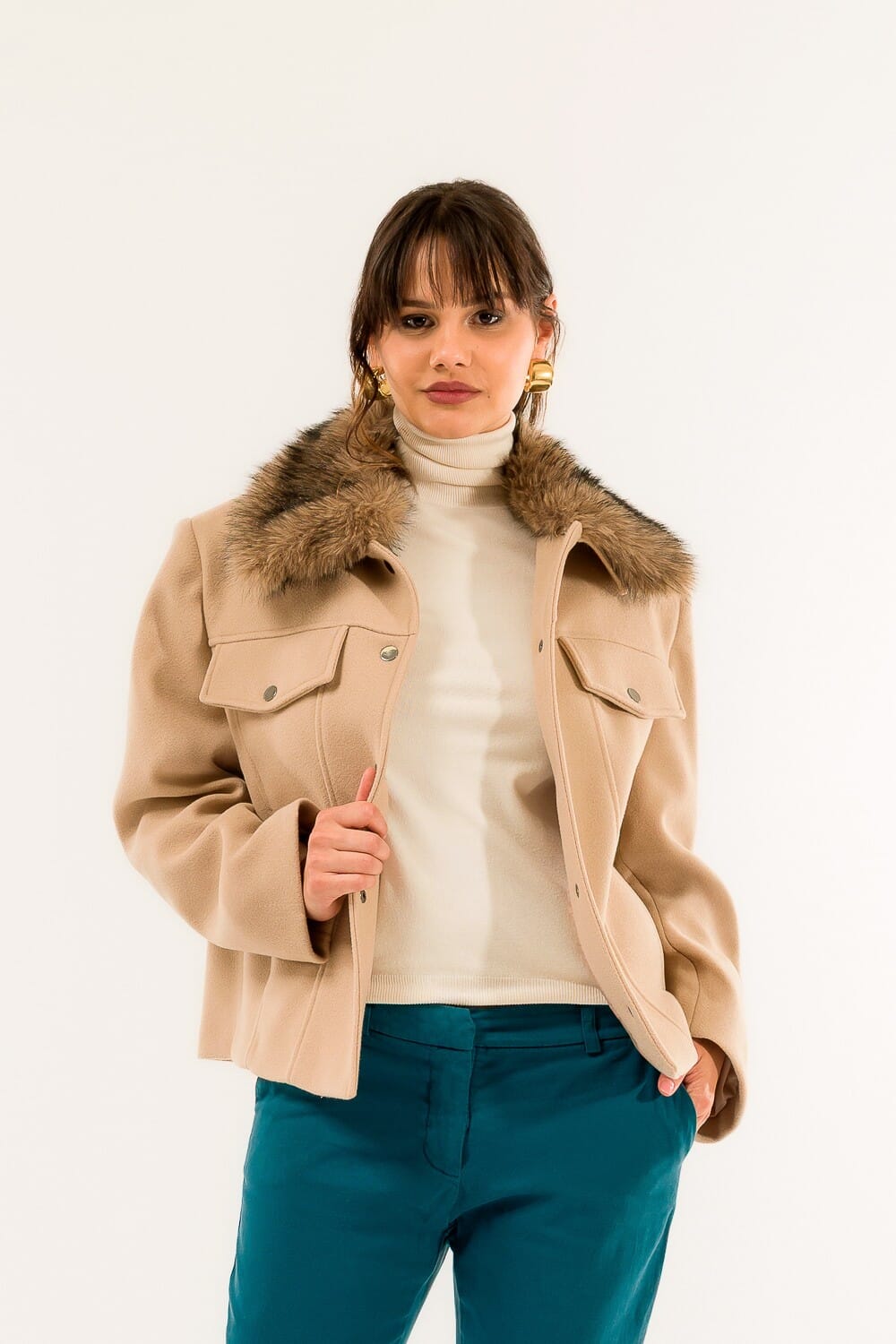 Giacca Collo Pelliccia Kontatto
