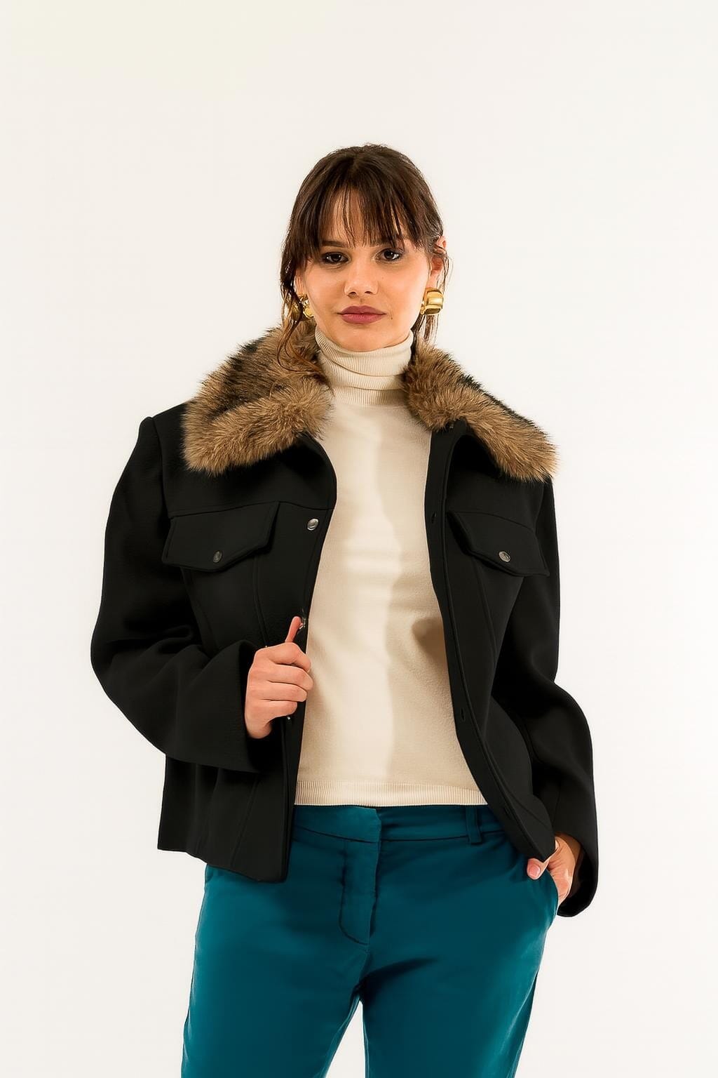 Giacca Collo Pelliccia Kontatto