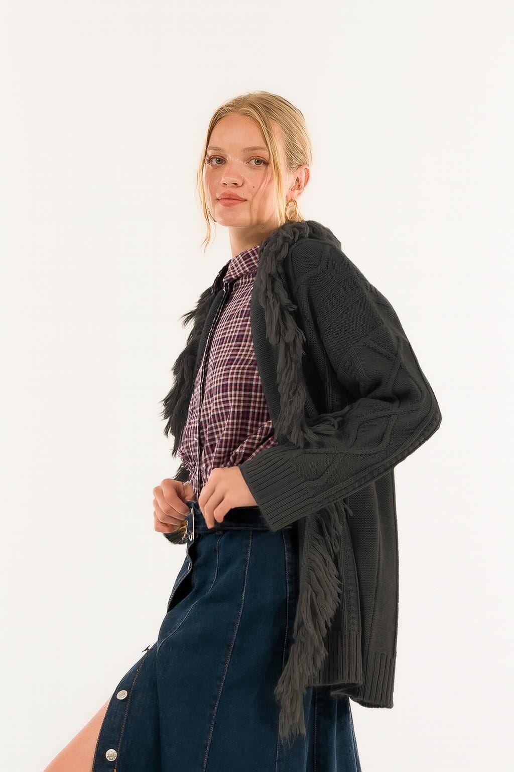 Kontatto Fringed Cardigan