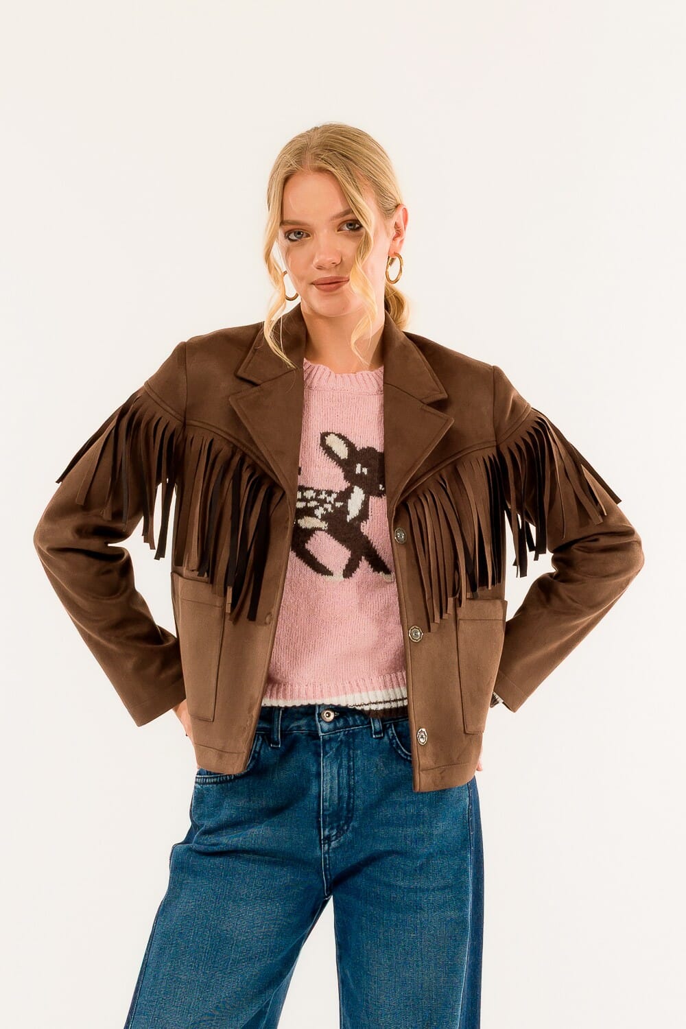 Giacchina Frange Suede Kontatto
