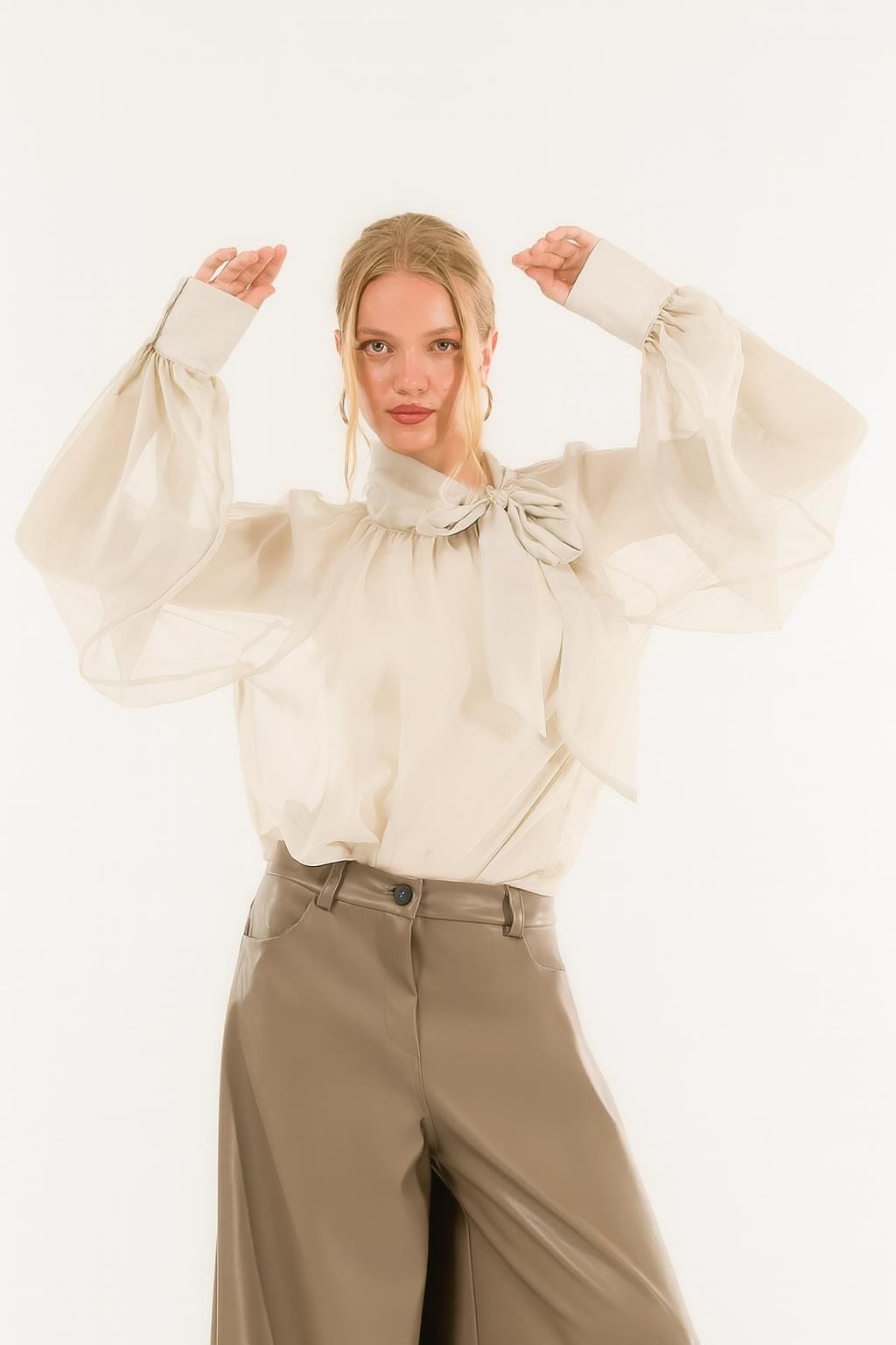 Camicia Fiocco Manica Baloon Kontatto