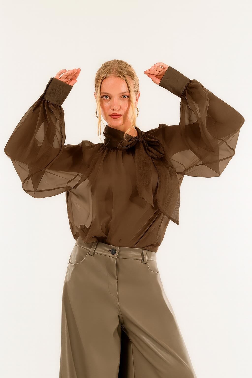 Camicia Fiocco Manica Baloon Kontatto