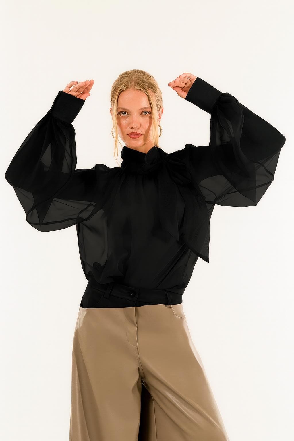 Camicia Fiocco Manica Baloon Kontatto