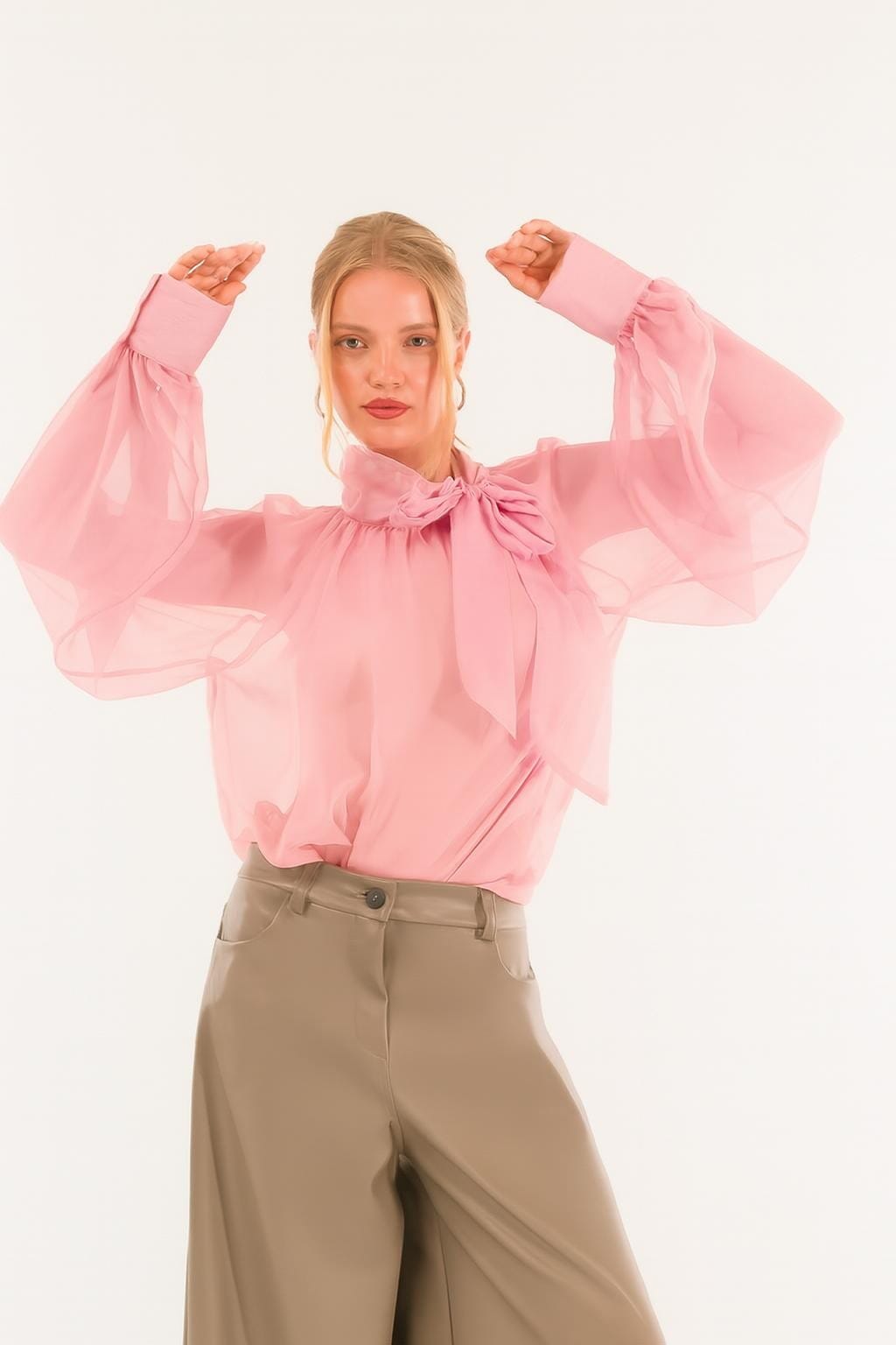 Camicia Fiocco Manica Baloon Kontatto