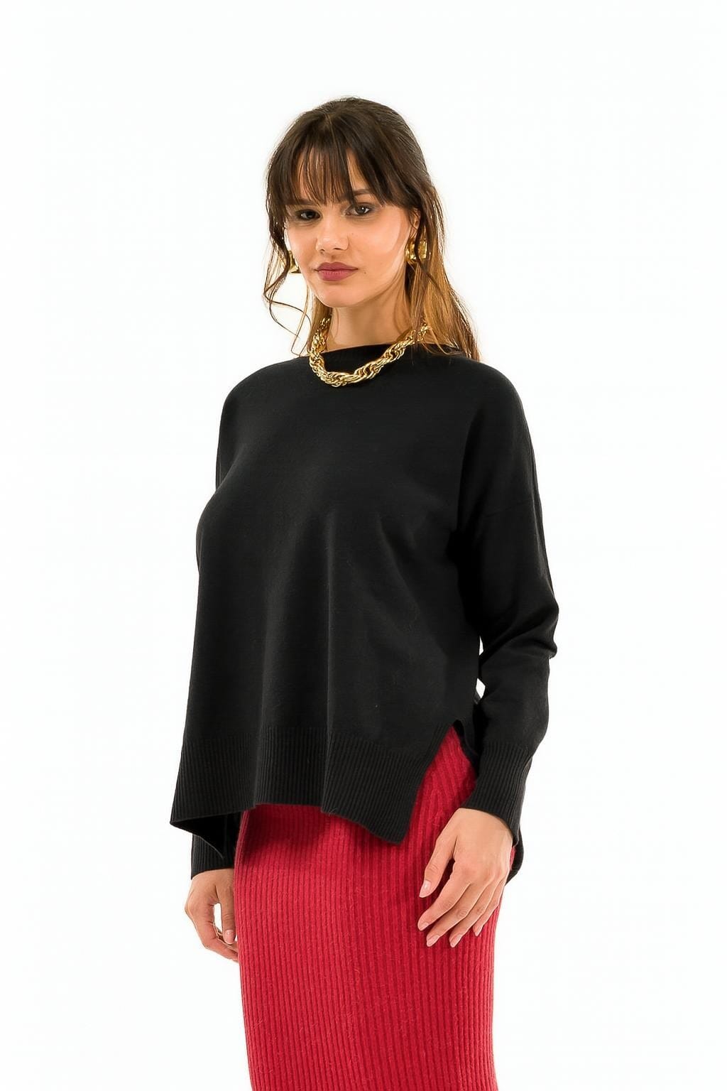 Maglia Scollo Barca Spacchi Laterali Kontatto