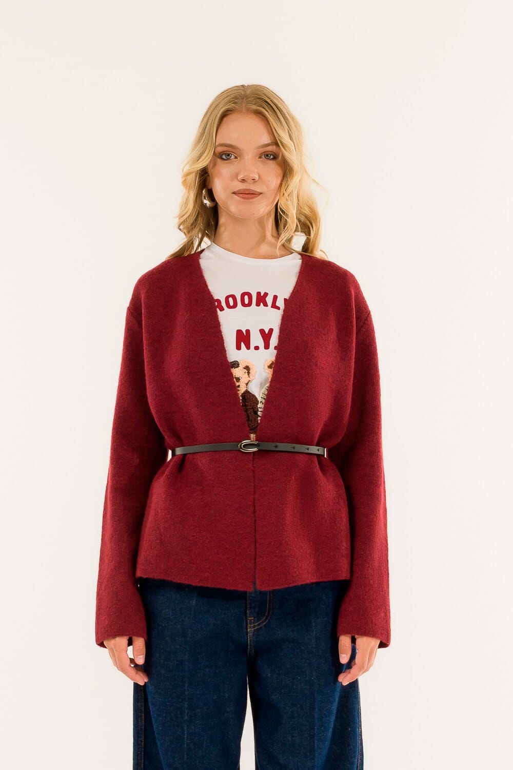 Cardigan Con Cintura Kontatto