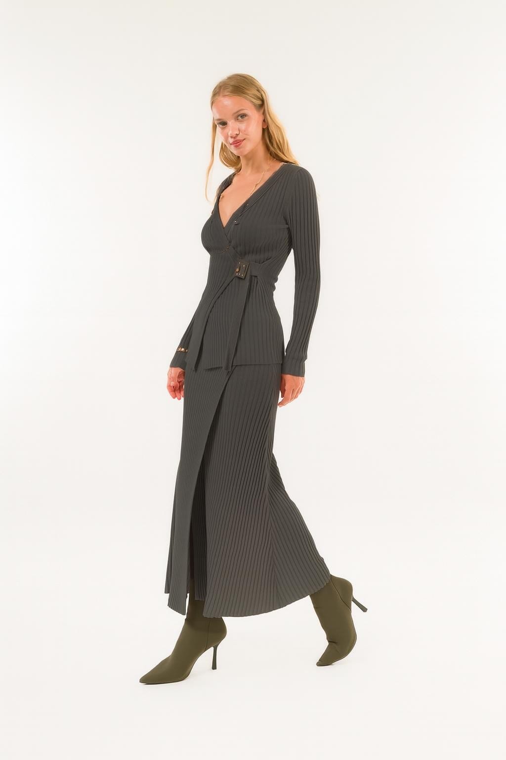 Jupe à côtes croisées Kontatto