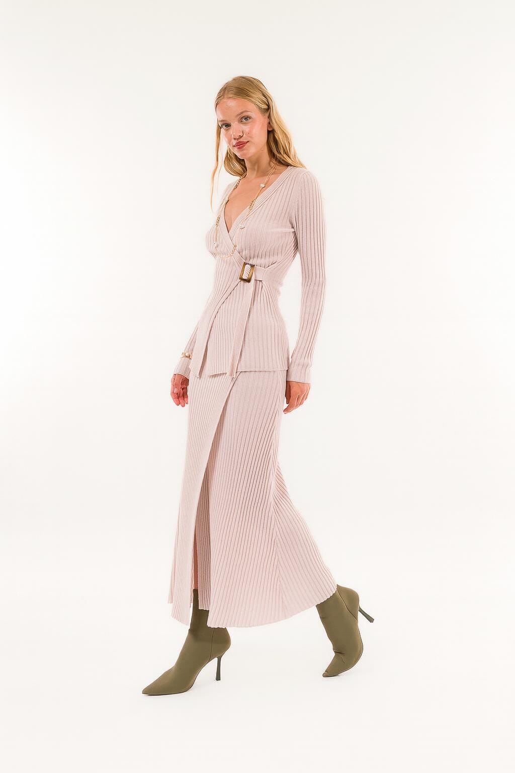 Jupe à côtes croisées Kontatto