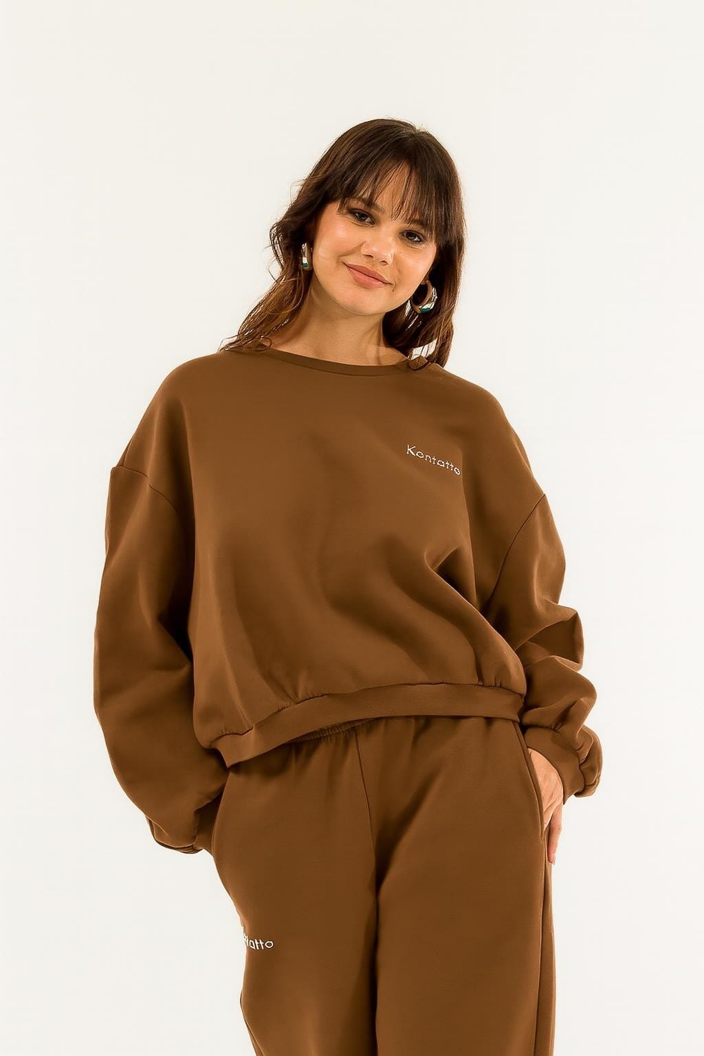 Felpa Over Girocollo Cropped Kontatto