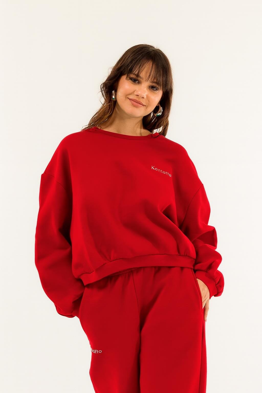 Felpa Over Girocollo Cropped Kontatto