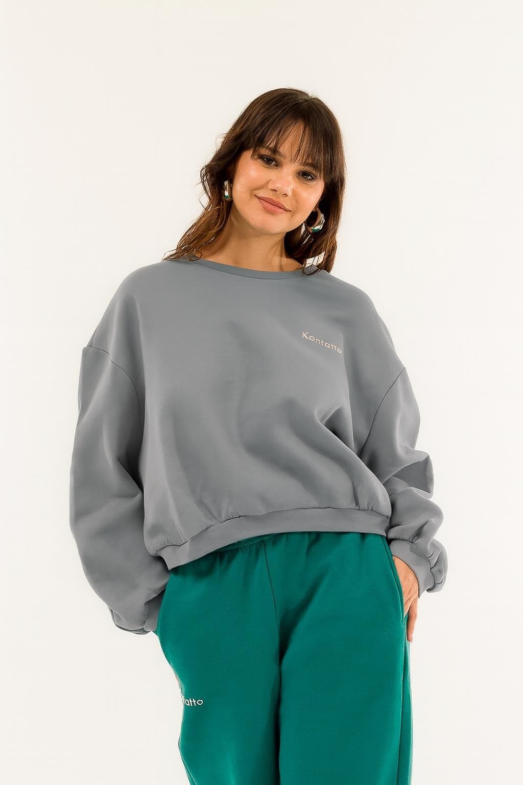 Felpa Over Girocollo Cropped Kontatto