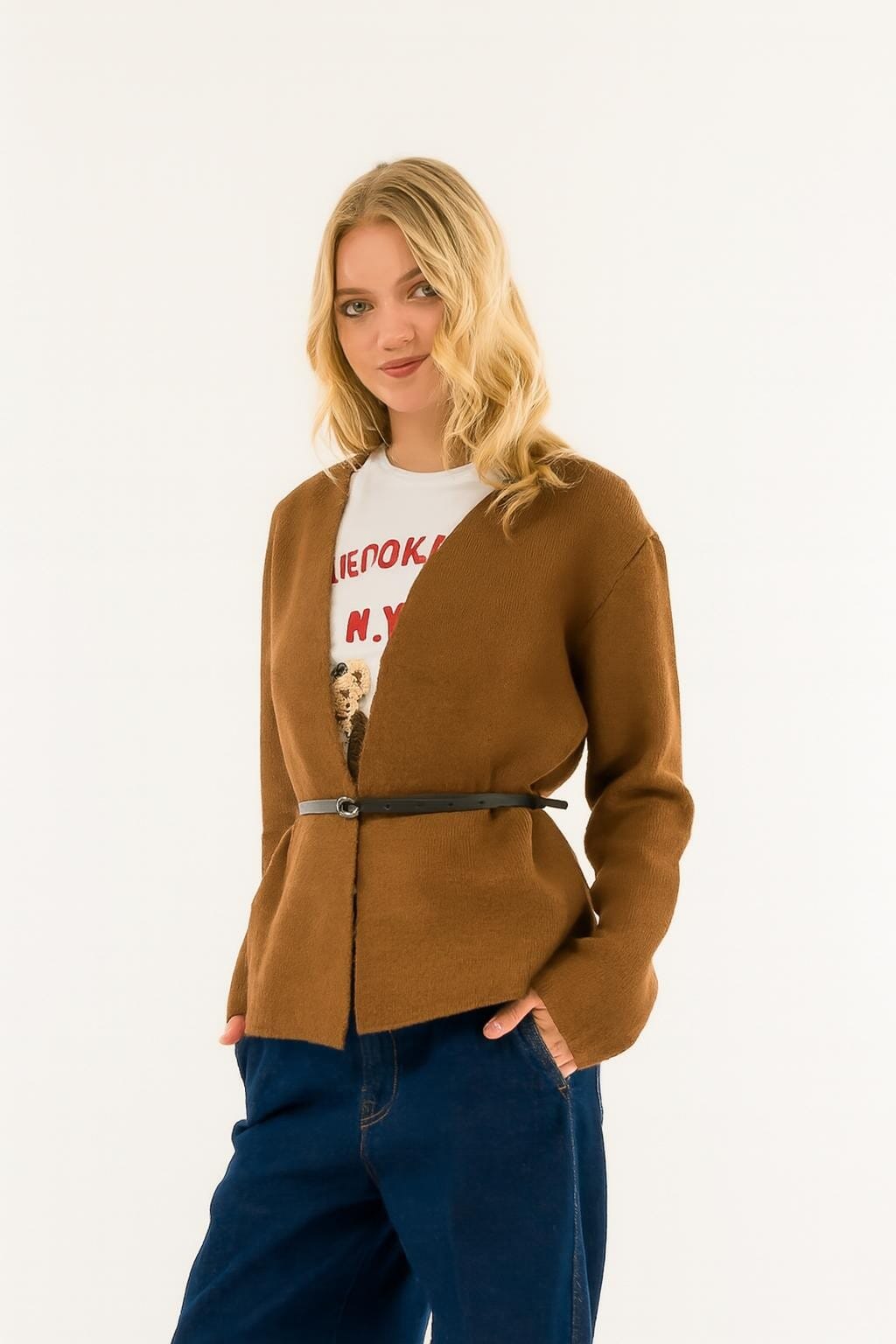 Cardigan Con Cintura Kontatto