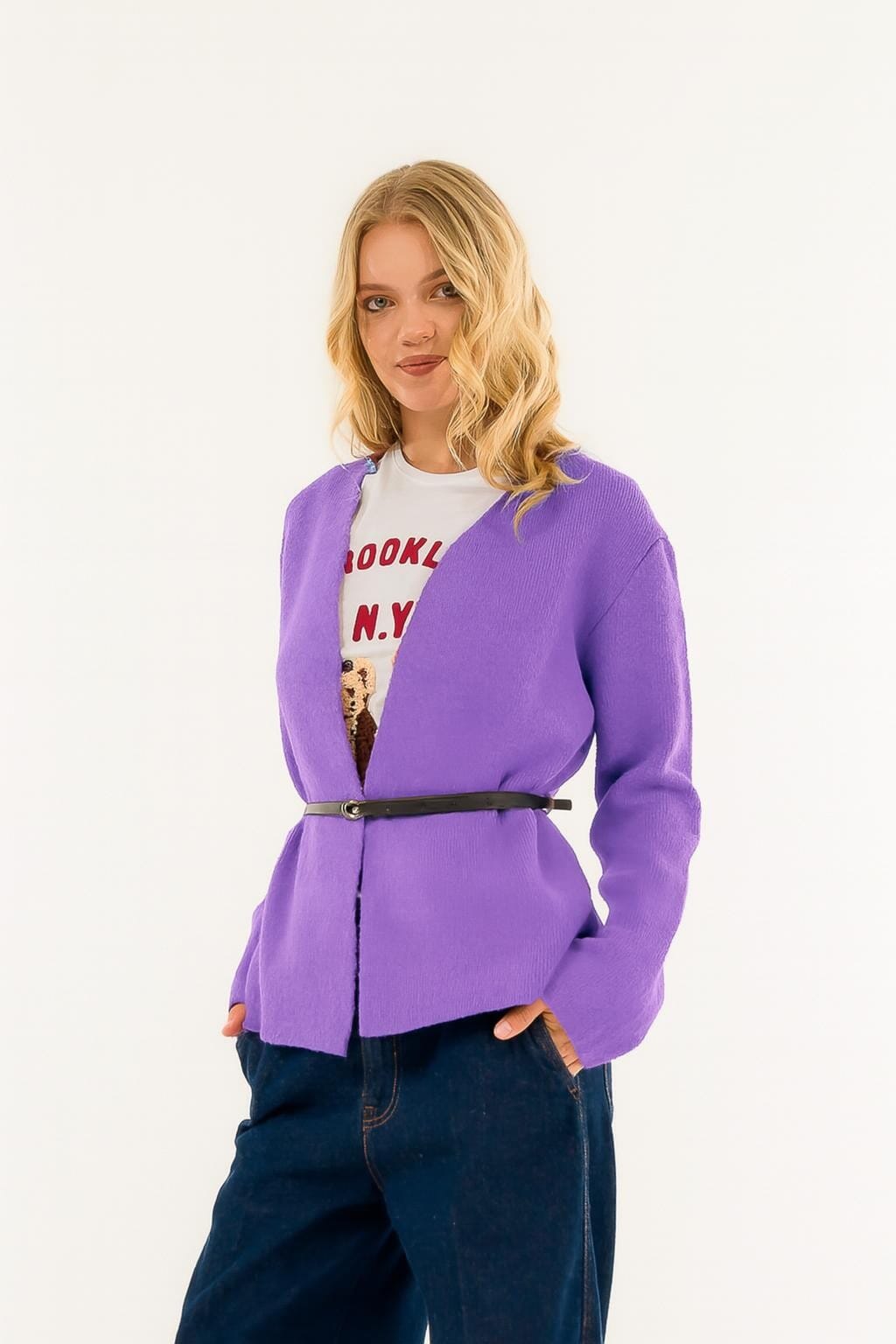 Cardigan Con Cintura Kontatto