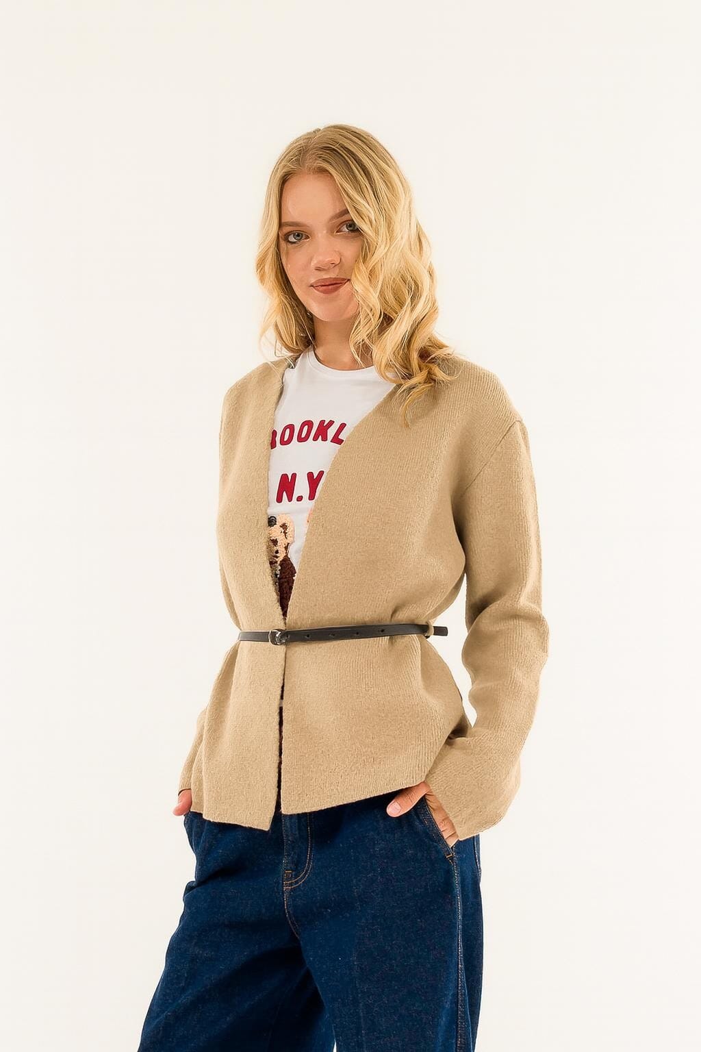 Cardigan Con Cintura Kontatto