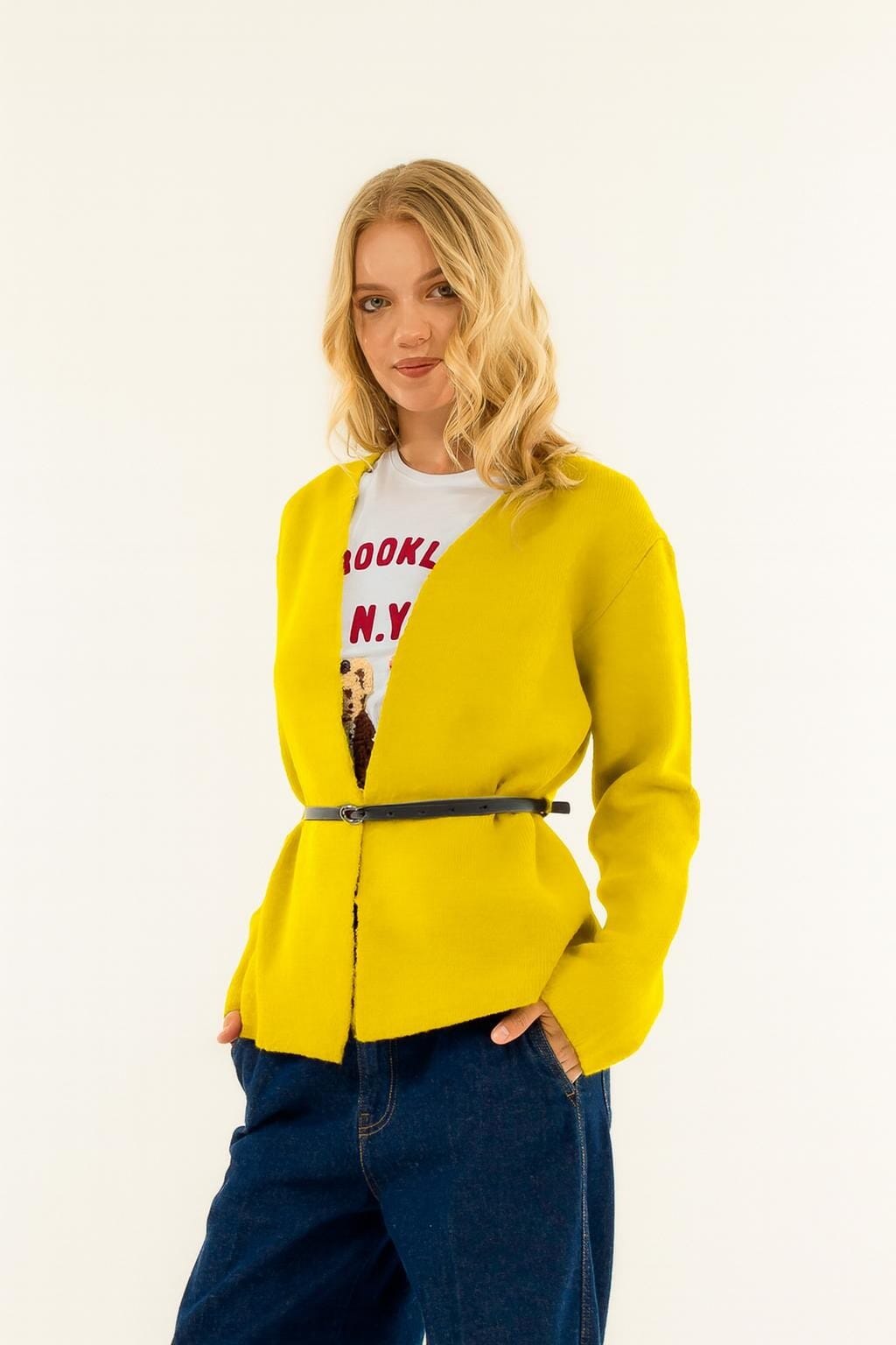 Cardigan Con Cintura Kontatto