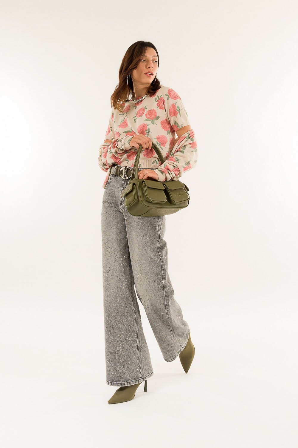 Jeans Palazzo Strass Kontatto