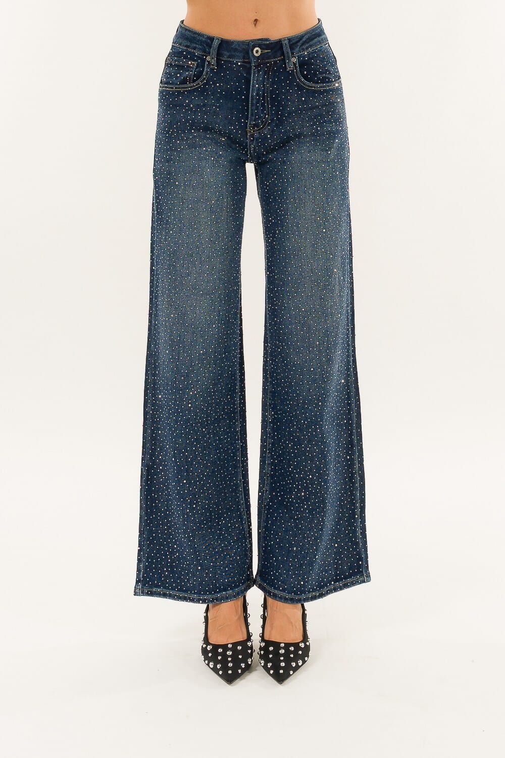 Jeans Palazzo Strass Kontatto