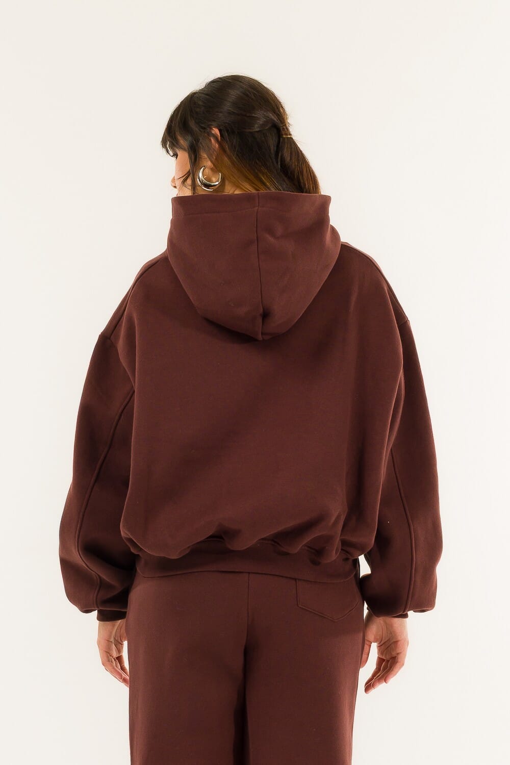 Felpa Cropped Zip Cappuccio Kontatto