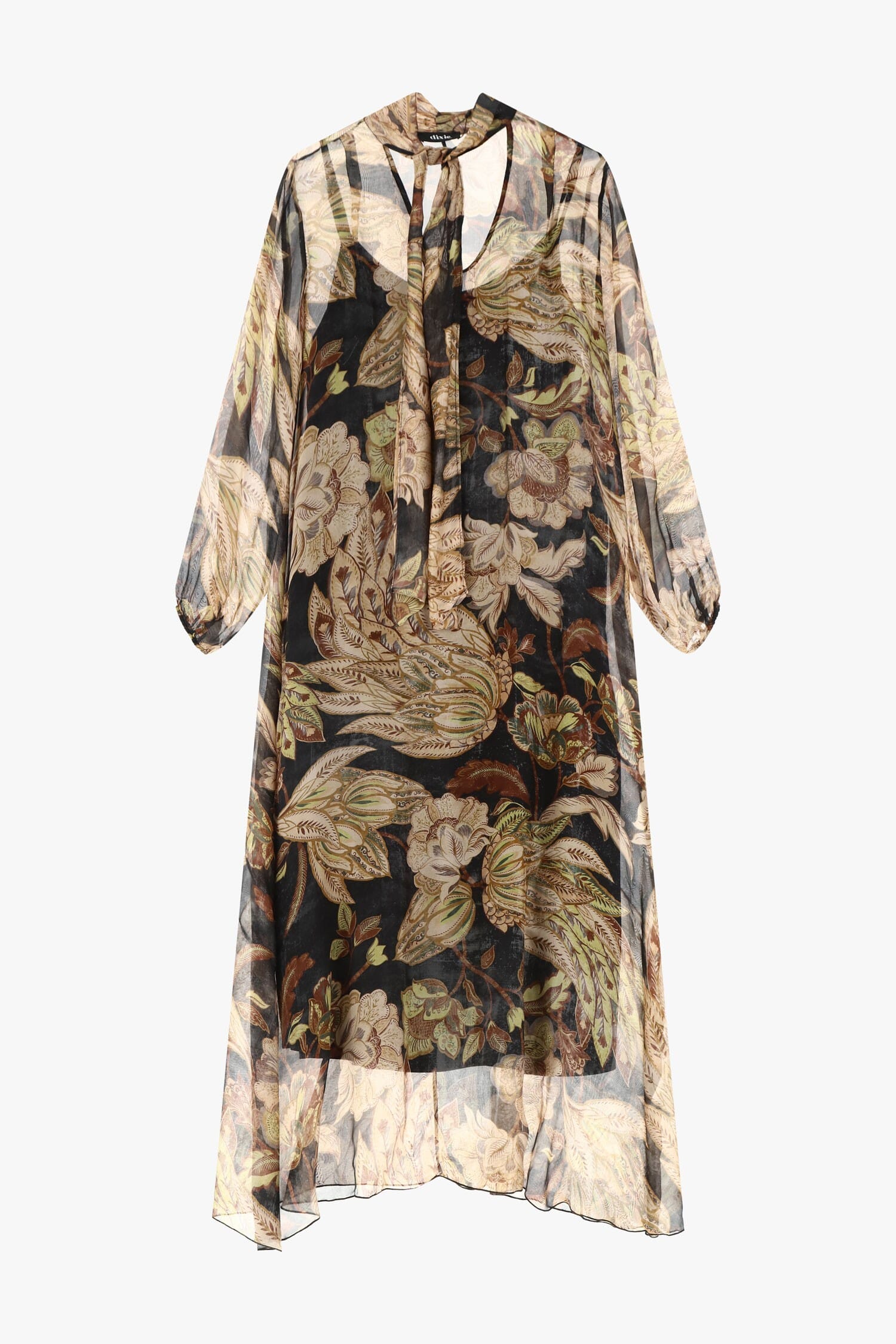 Vestito Lungo Stampato Con Maniche Lunghe Dixie