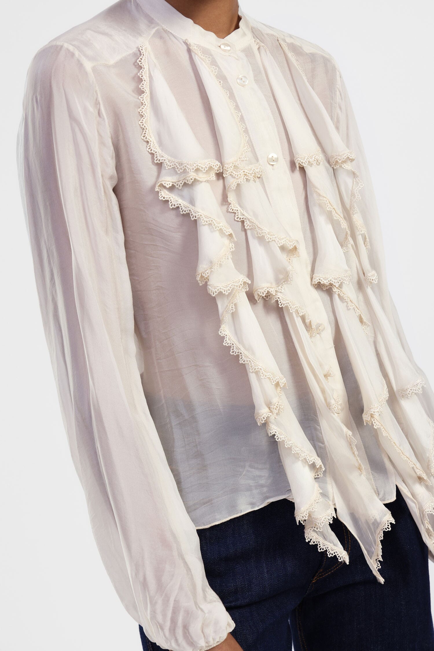 Chemise à col et volants Dixie