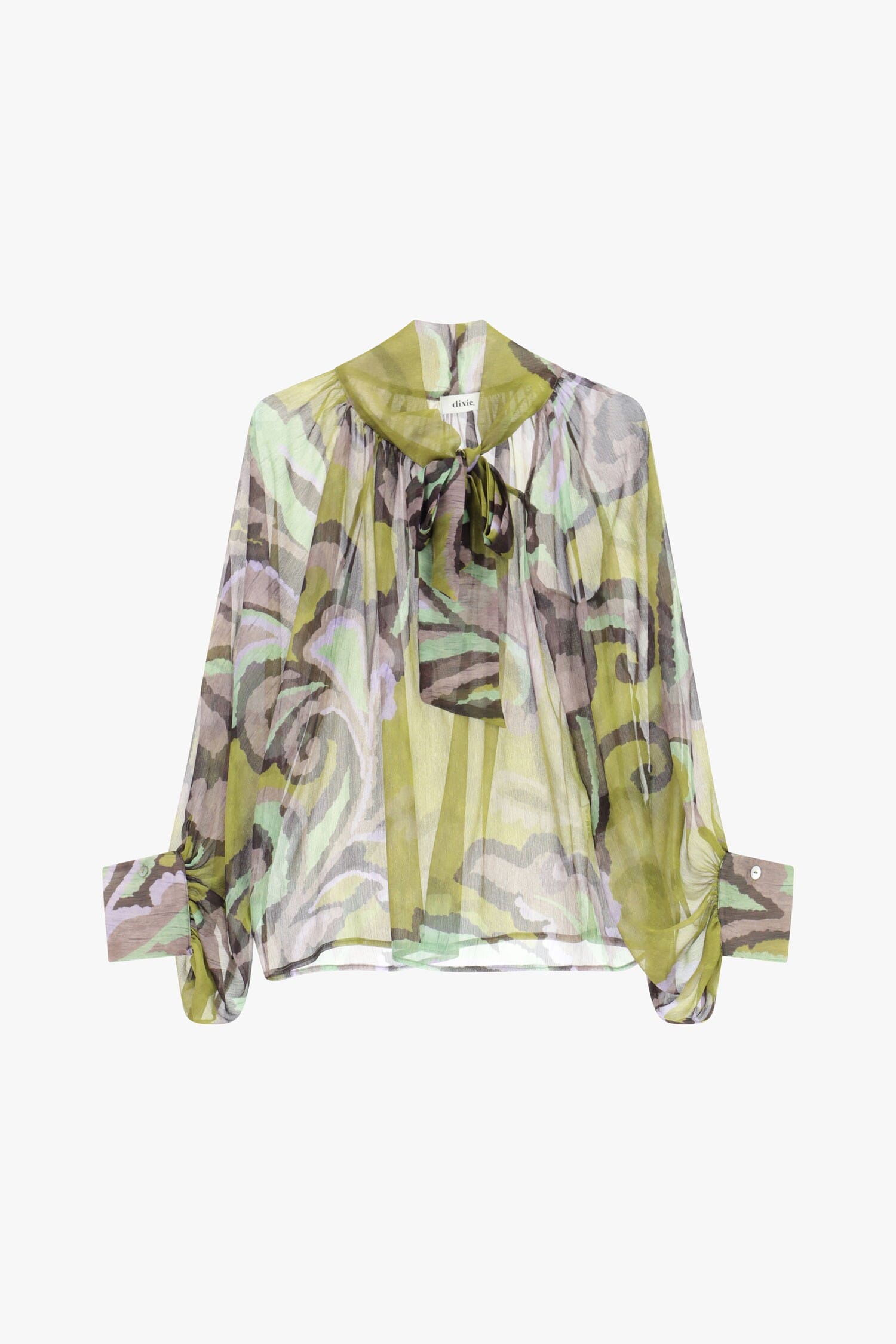 Camicia Trasparente Con Fiocco Stampa Dixie