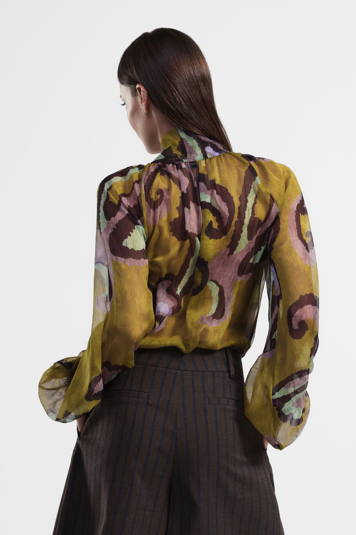 Camicia Trasparente Con Fiocco Stampa Dixie