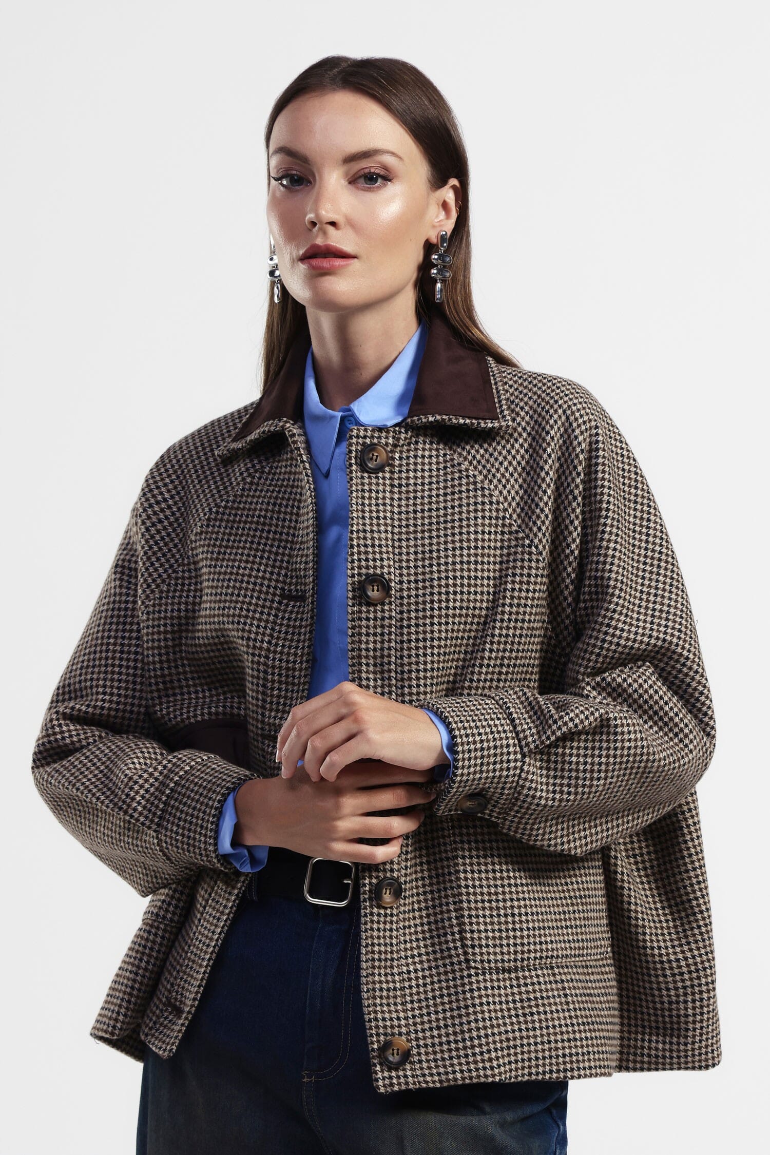 Dixie Oversize Jacket With Contrast Collar