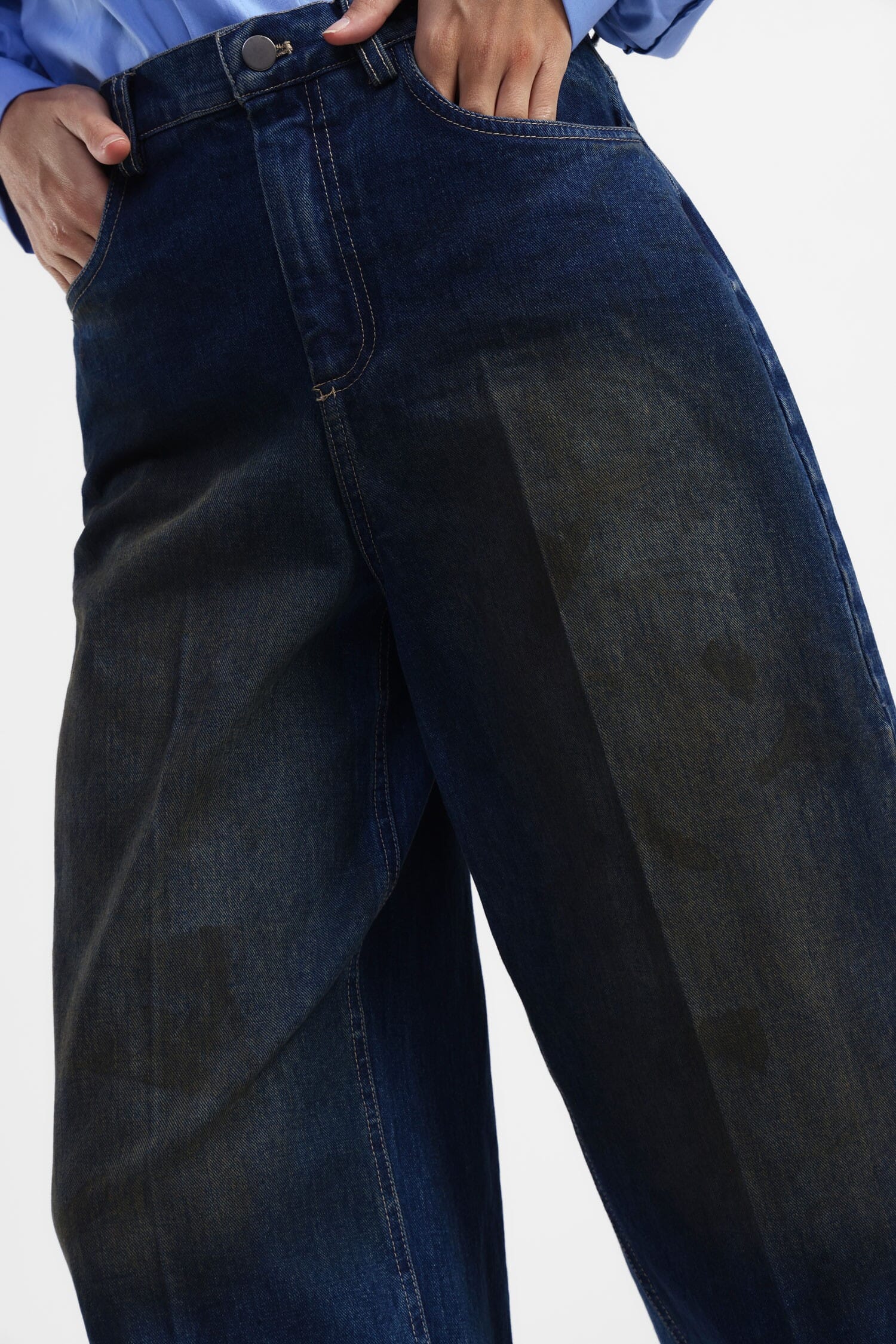 Jeans Ampio In Denim Flare Dixie