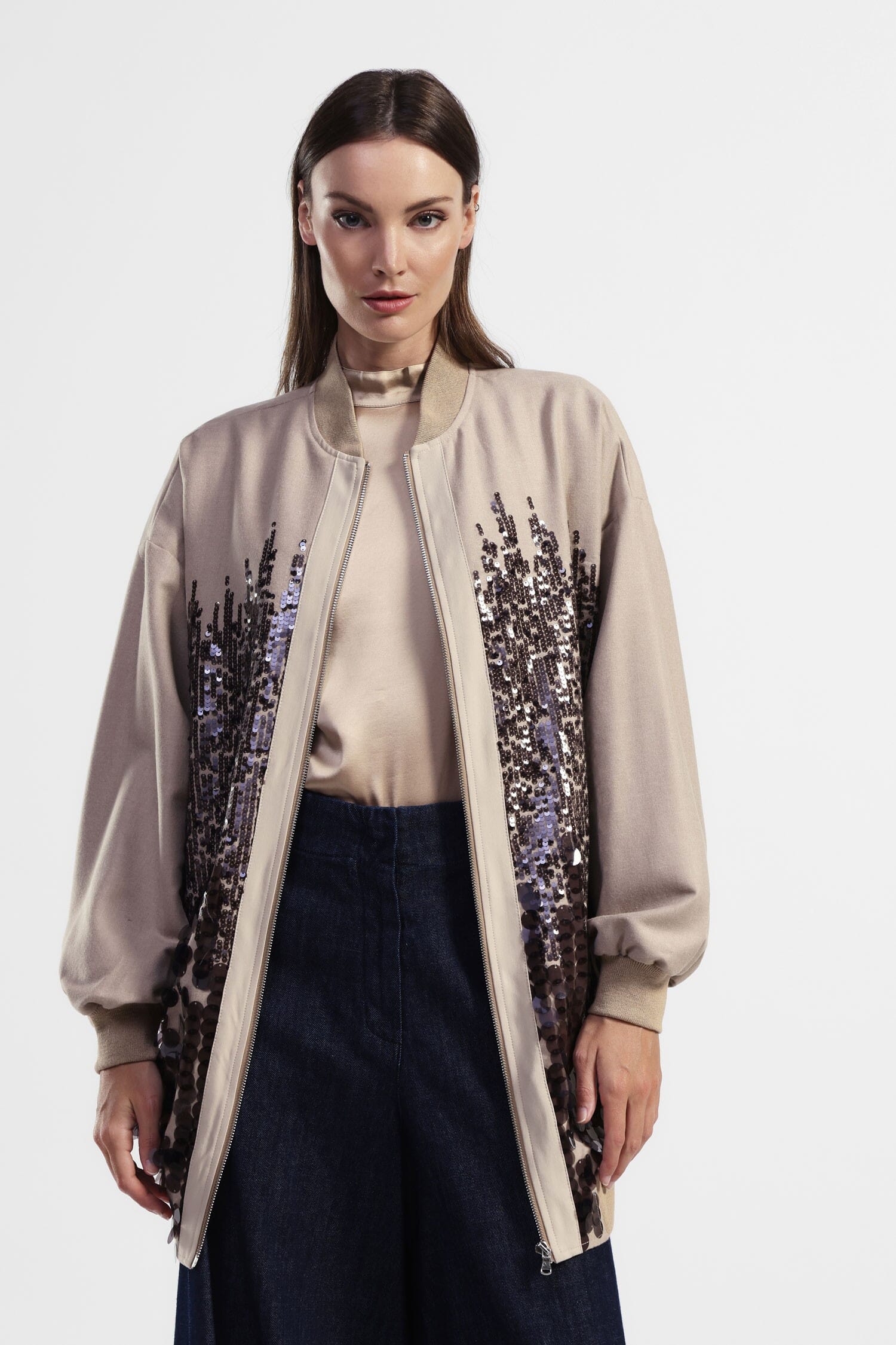 Giacca Bomber Con Paillettes Brillanti Dixie