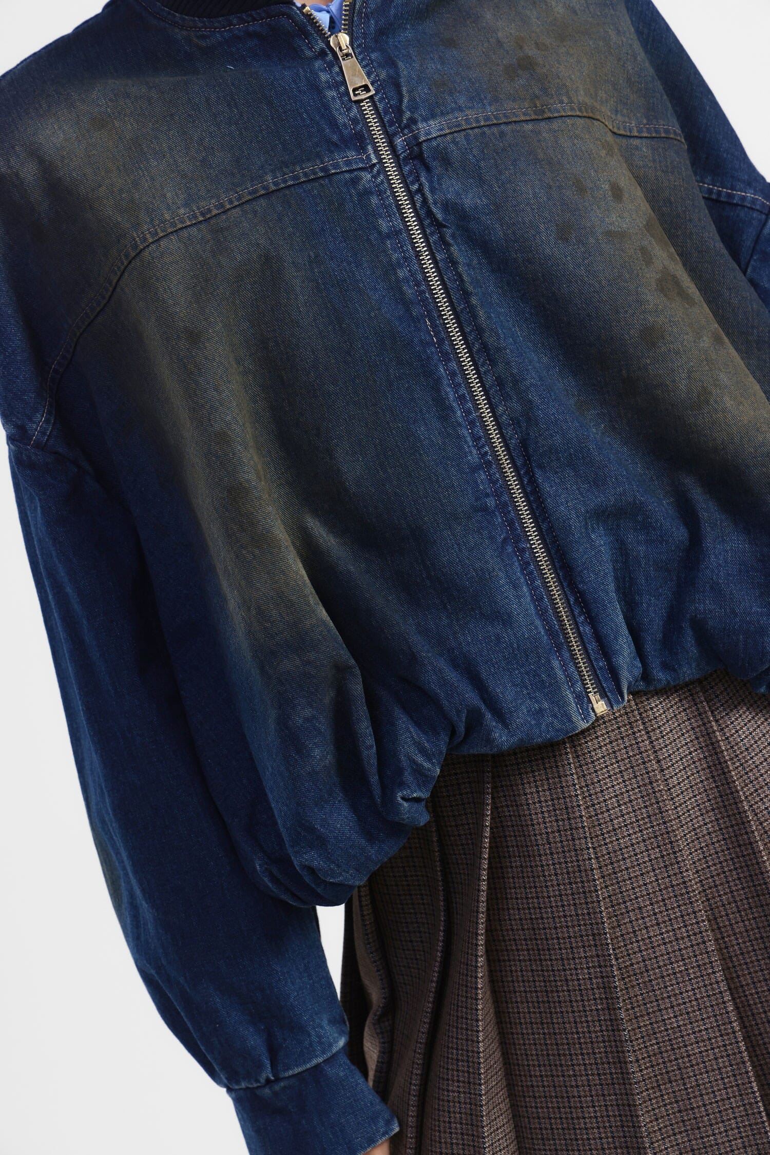 Giacca Oversize In Denim Con Zip Dixie