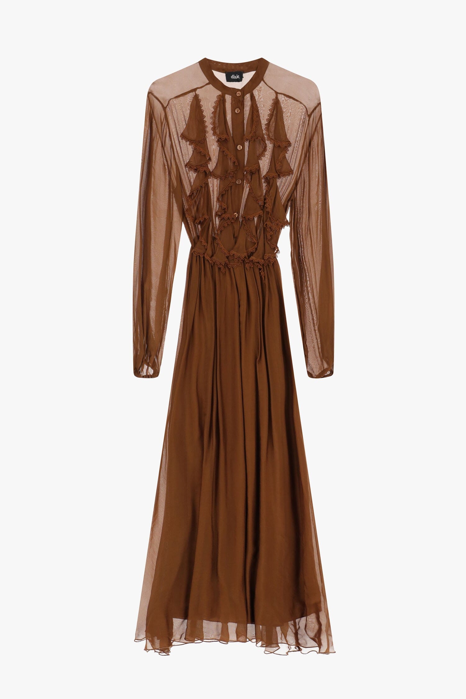 Abito Lungo Con Bottoni E Balze Dixie