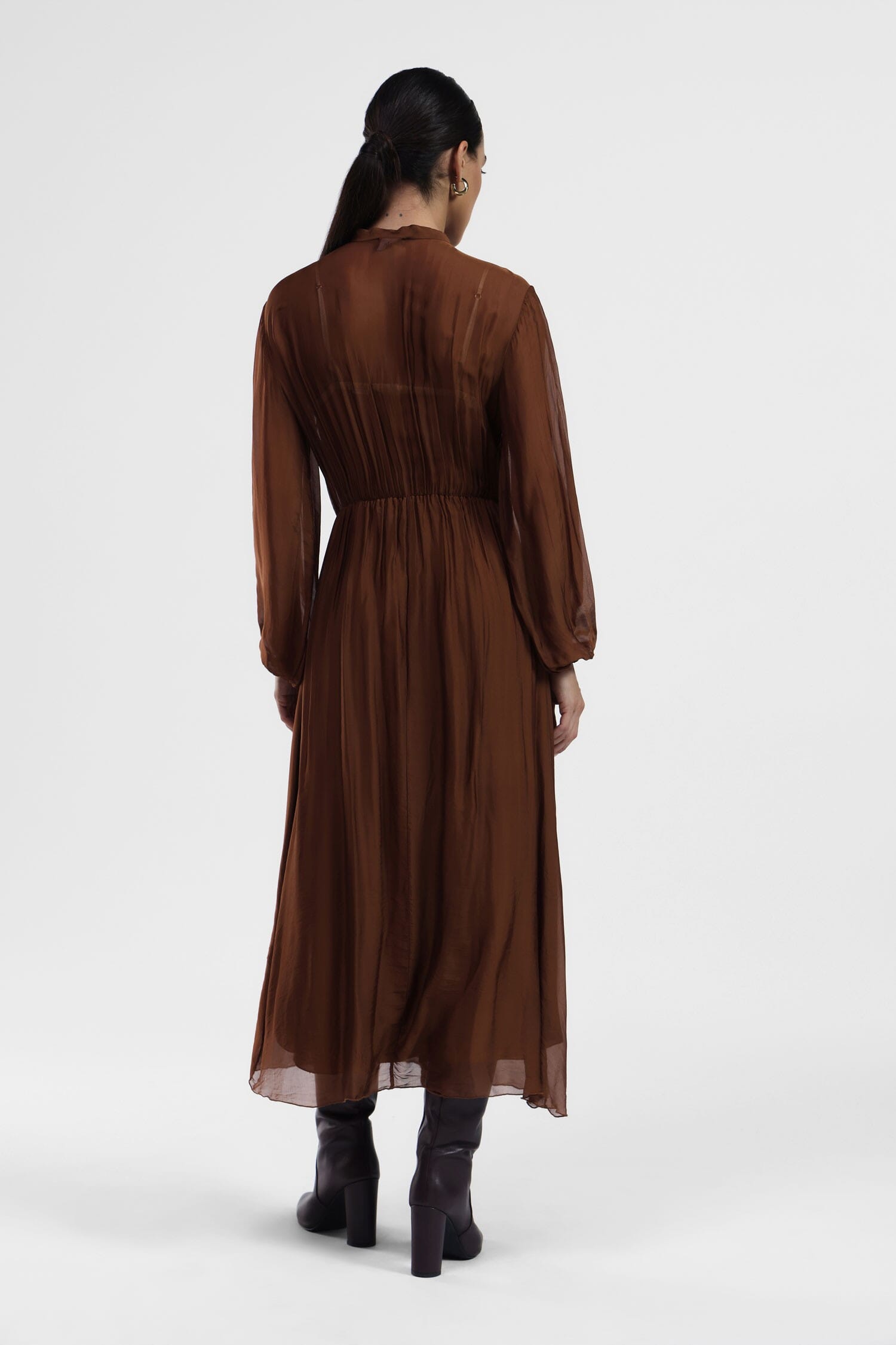 Abito Lungo Con Bottoni E Balze Dixie