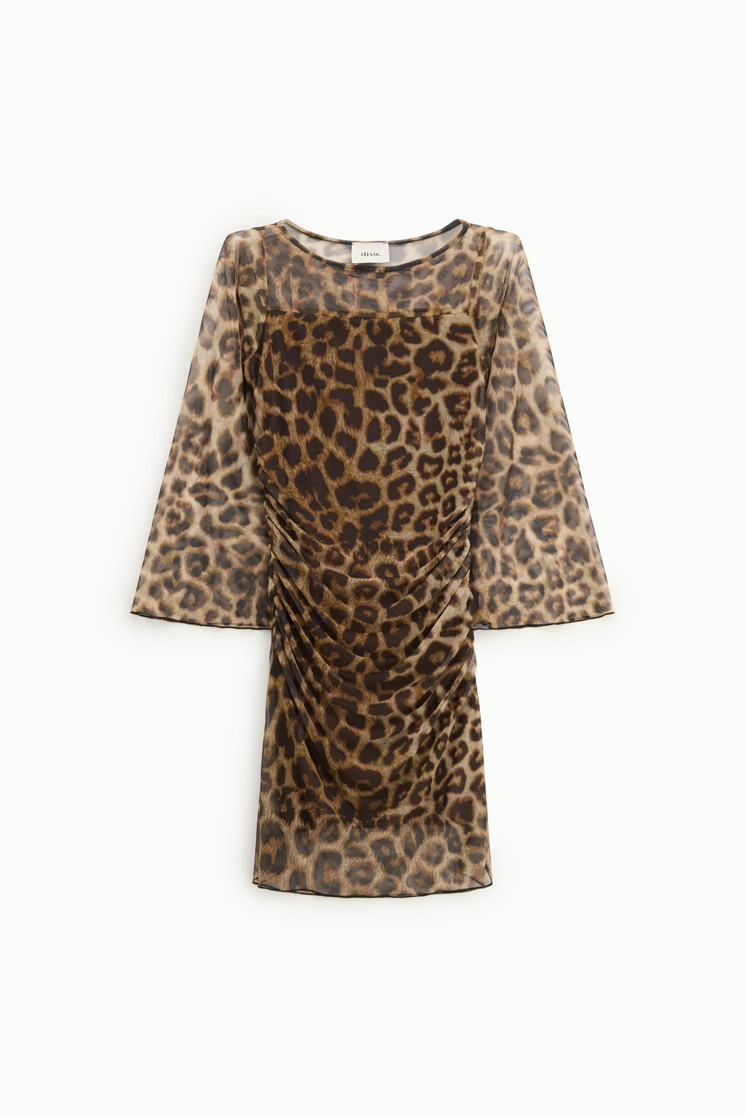 Abito Corto Stampa Maculata Con Arricciature Dixie