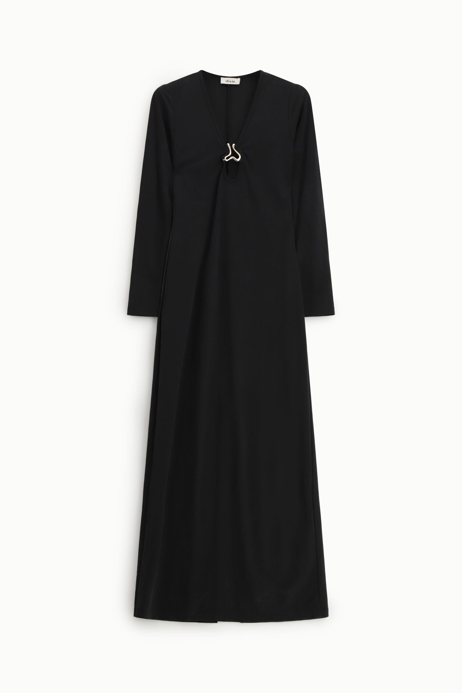 Long Dress With V-Neckline And Dixie Curled Detail