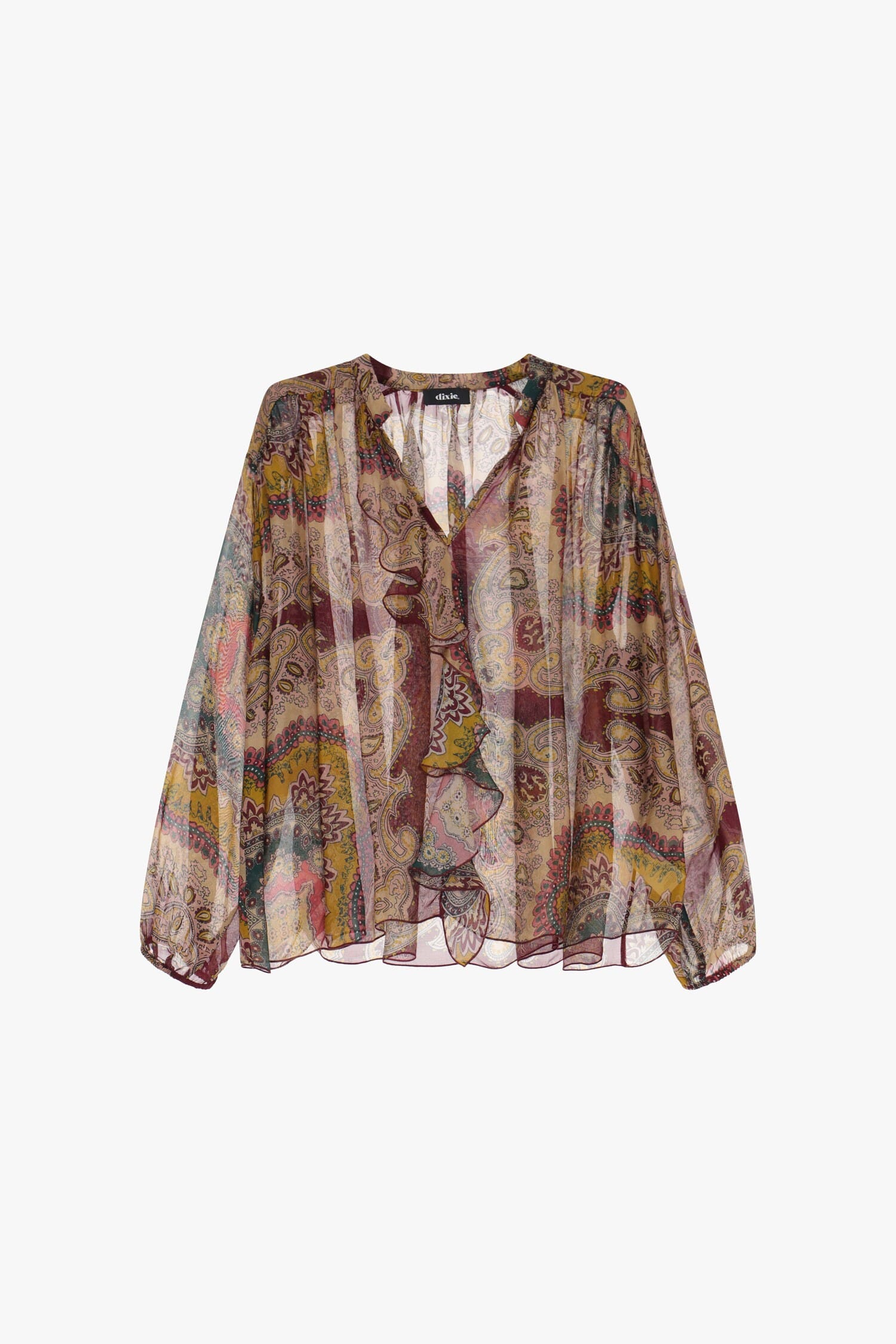 Camicia Stampa Paisley Con Maniche Lunghe Leggere Dixie