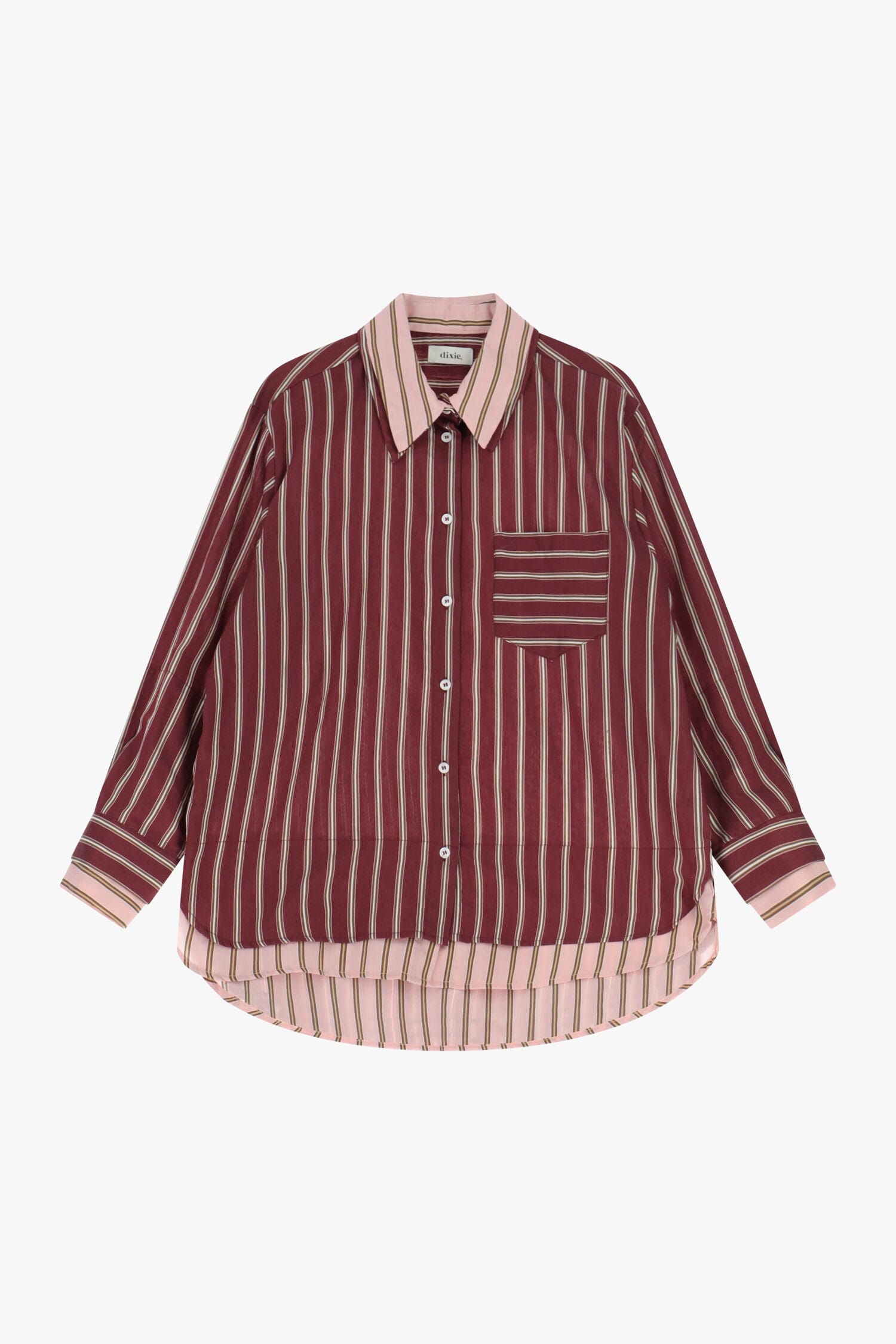 Striped Shirt With Pocket And Rounded Bottom Dixie