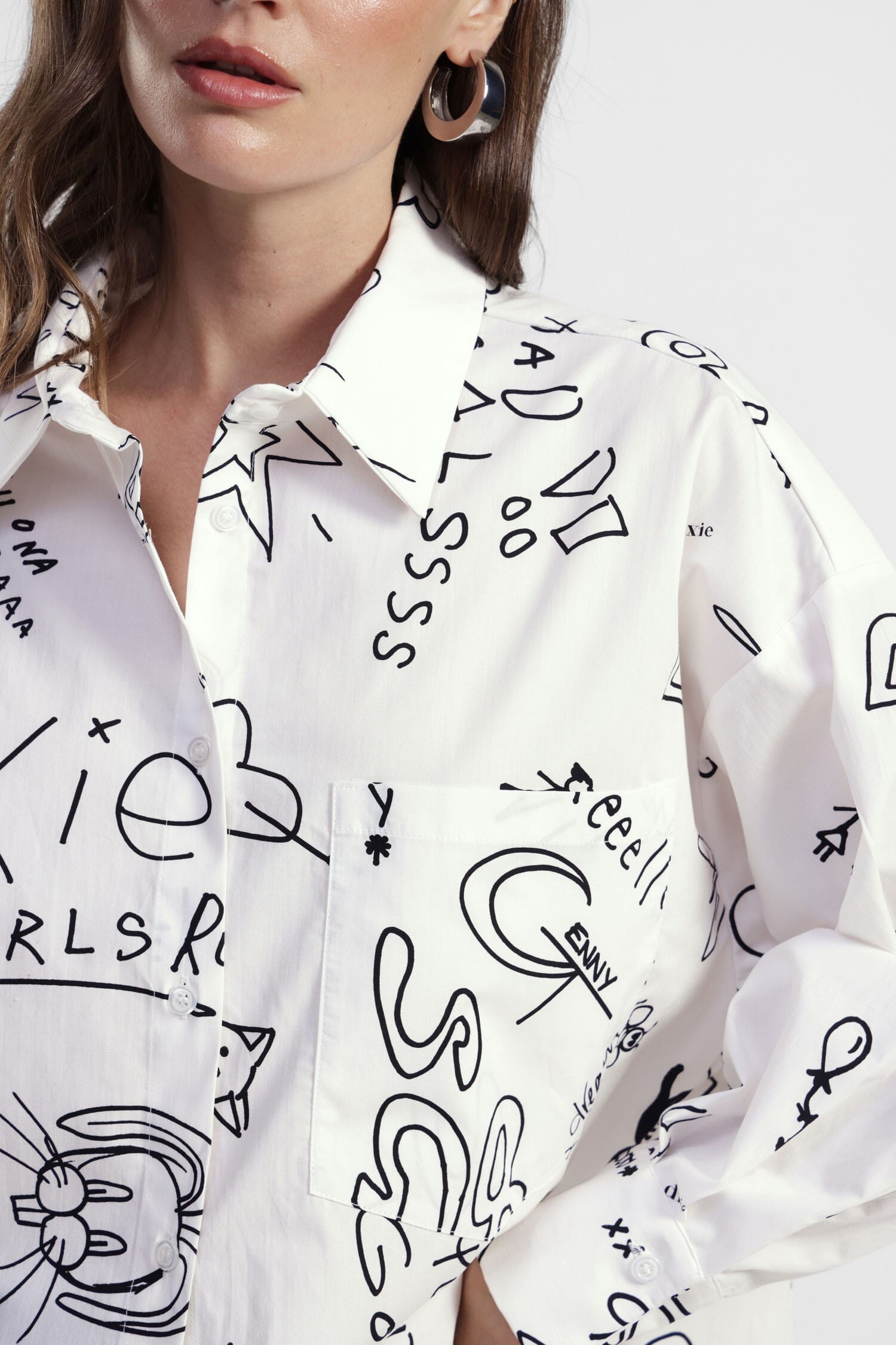 Chemise à imprimé graphique avec poche avant Dixie