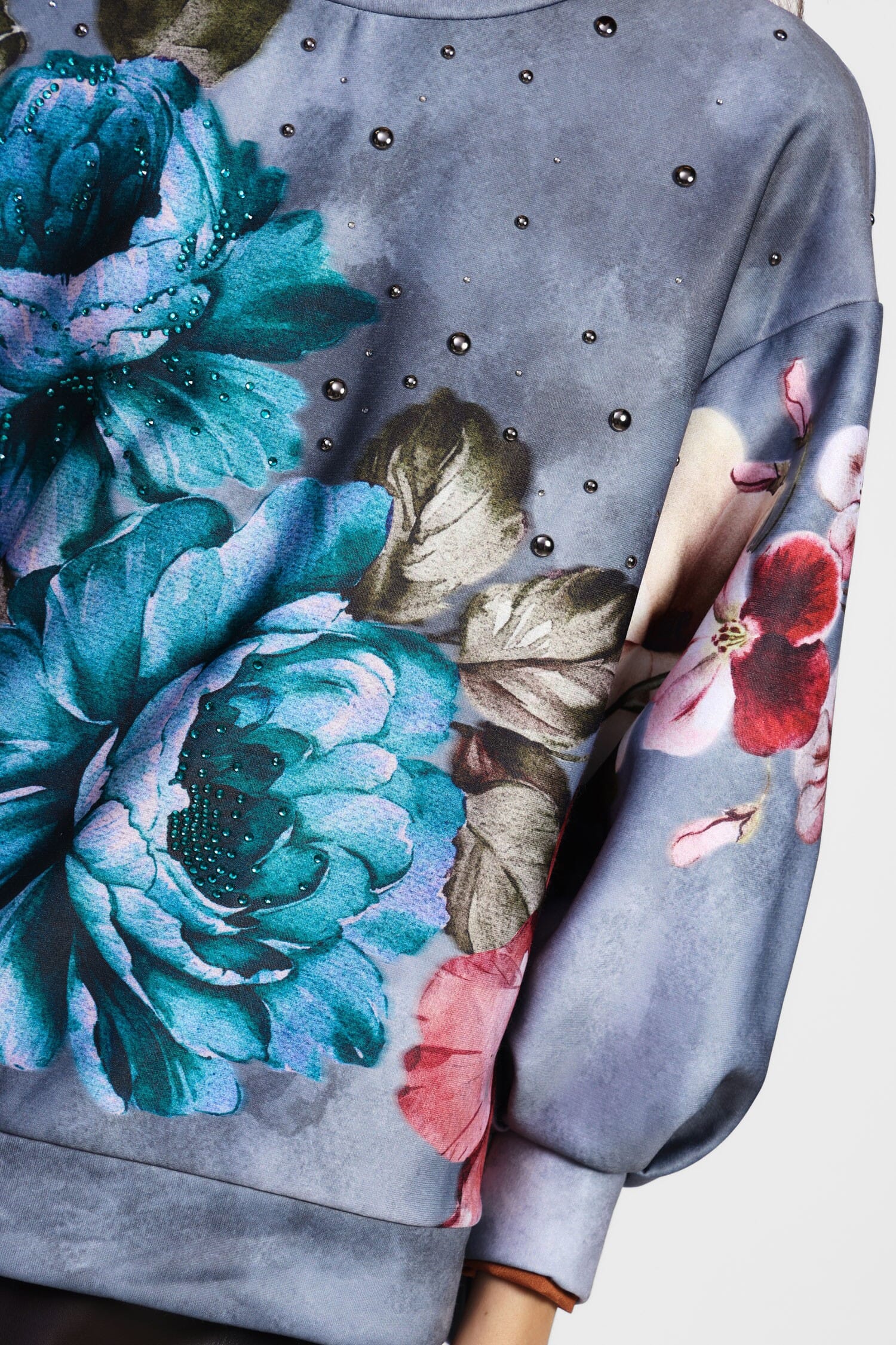 Felpa Stampa Floreale Con Dettagli Applicati Dixie