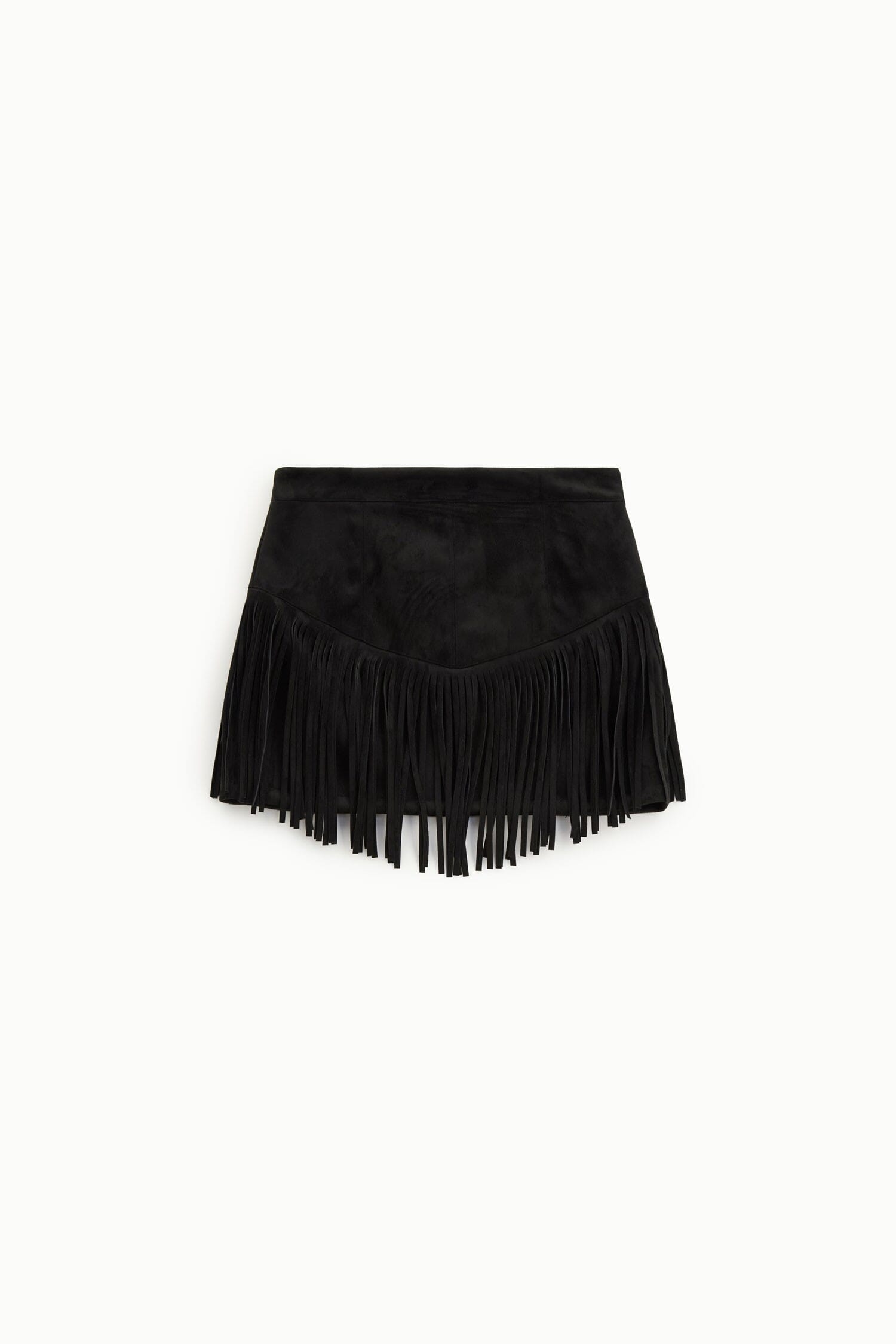 Jupe courte à franges et coupe en V Dixie