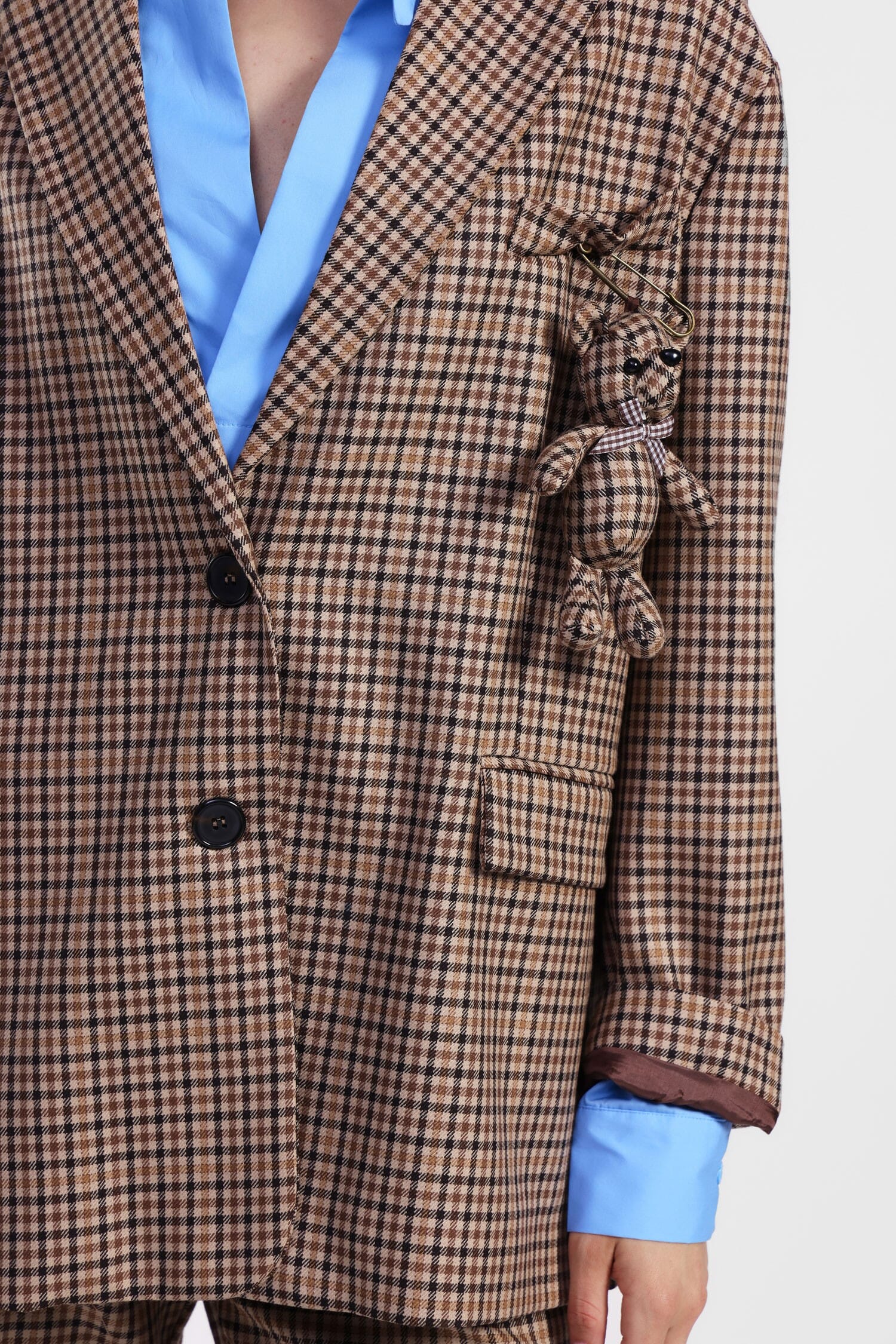 Dixie Blazer à carreaux avec fermeture à boutons