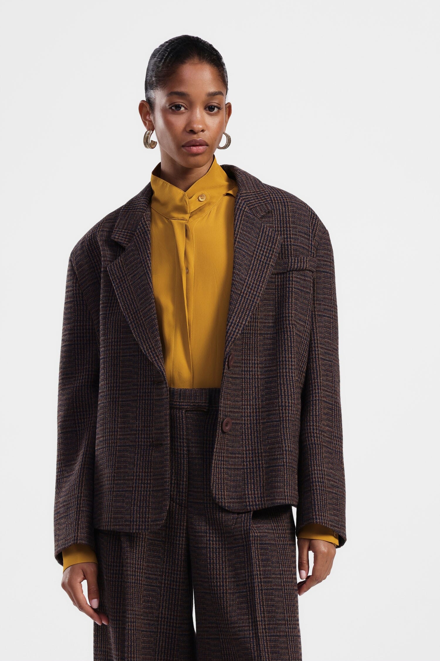 Blazer à carreaux avec boutons Dixie