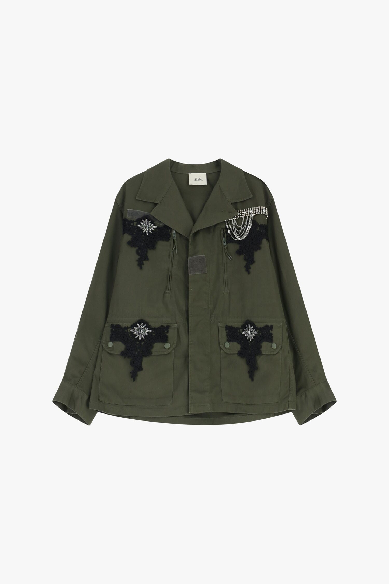 Giacca Camicia Con Applicazioni Ricamate E Tasche Frontali Dixie