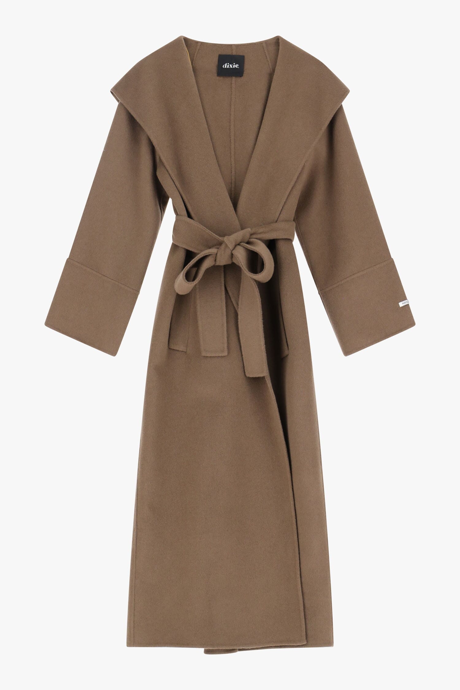 Manteau long avec capuche large et ceinture Dixie