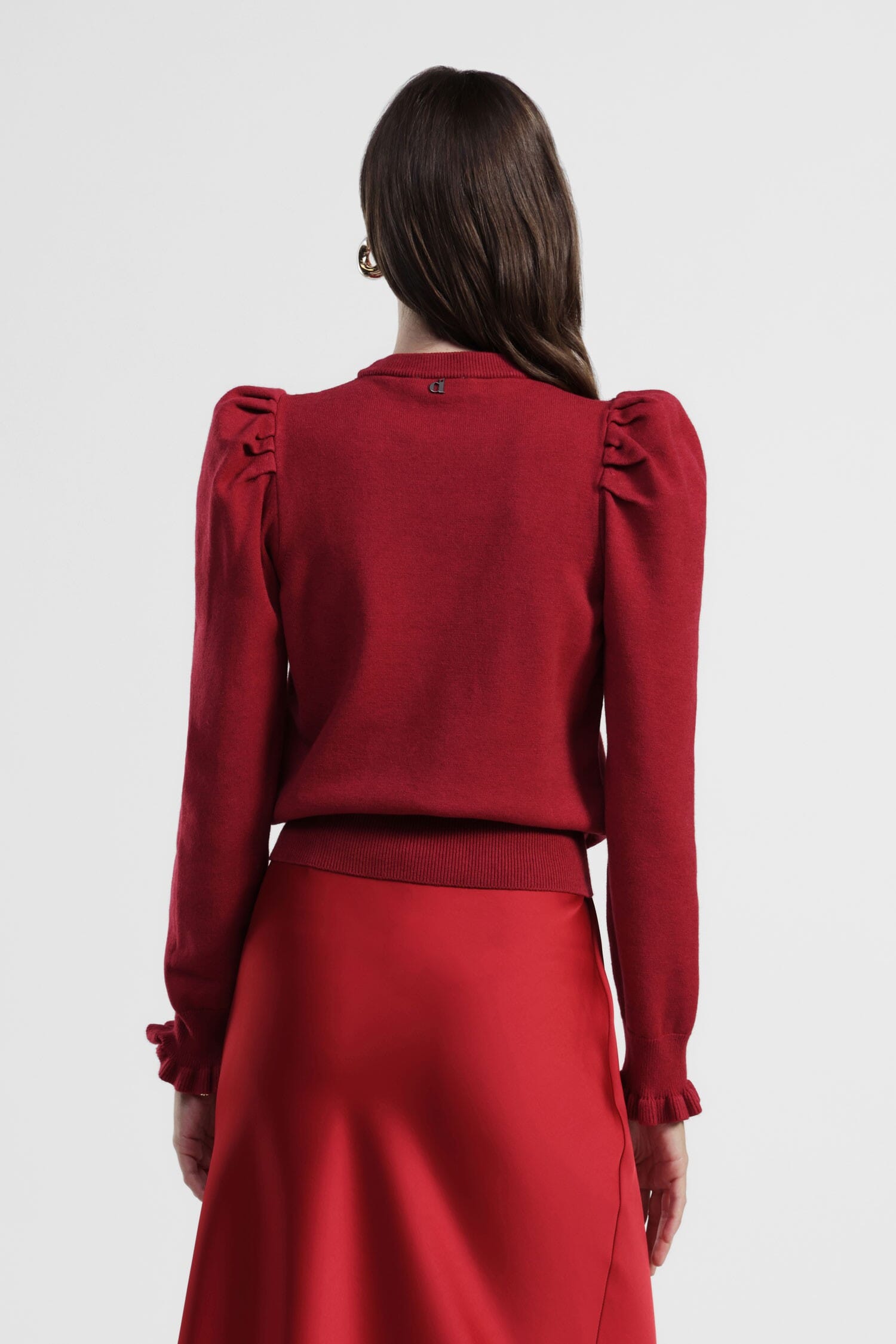 Dixie Puff Sleeve Sweater With Curly Cuffs