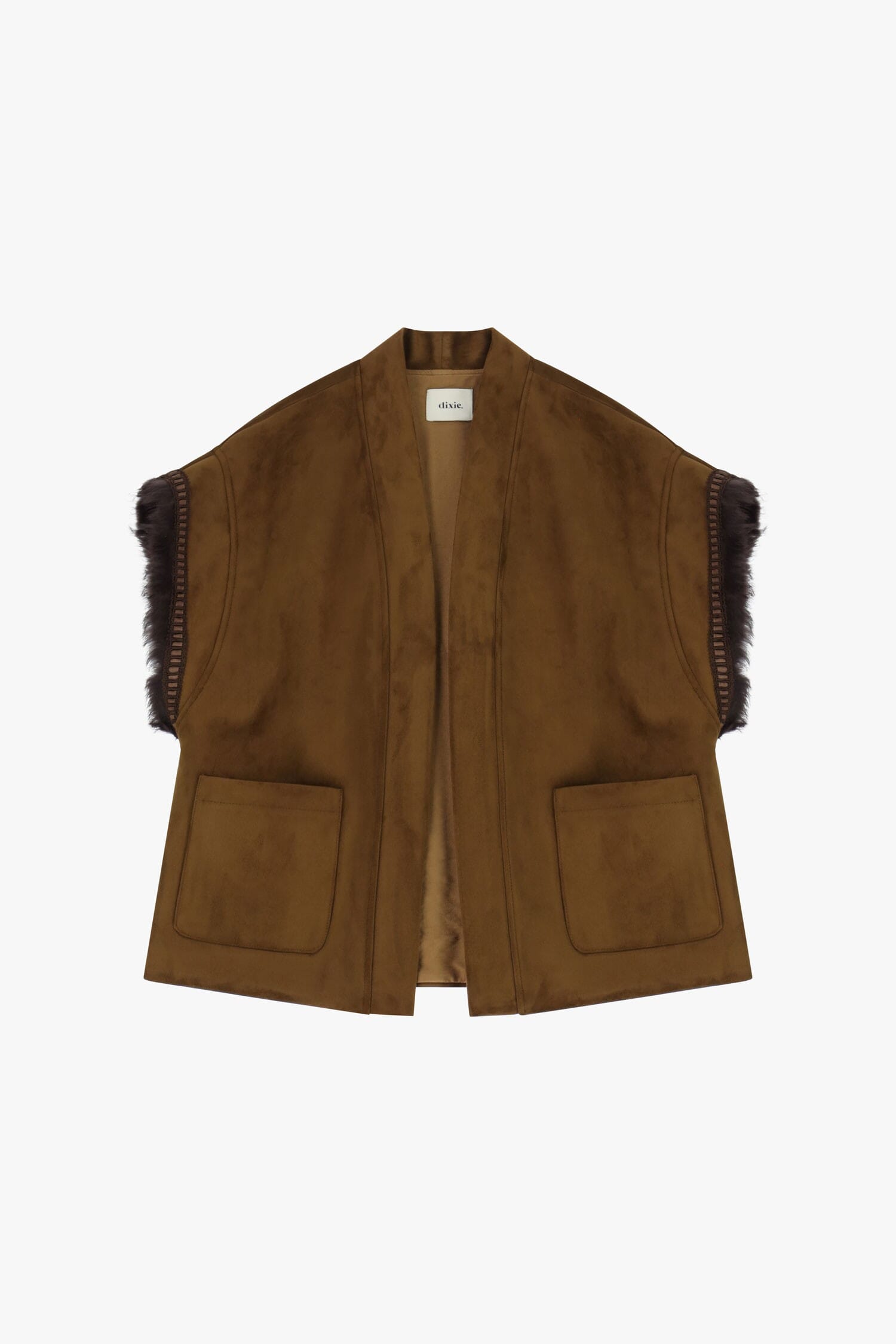 Gilet Senza Maniche Con Tasche Frontali E Bordo Pelliccia Dixie