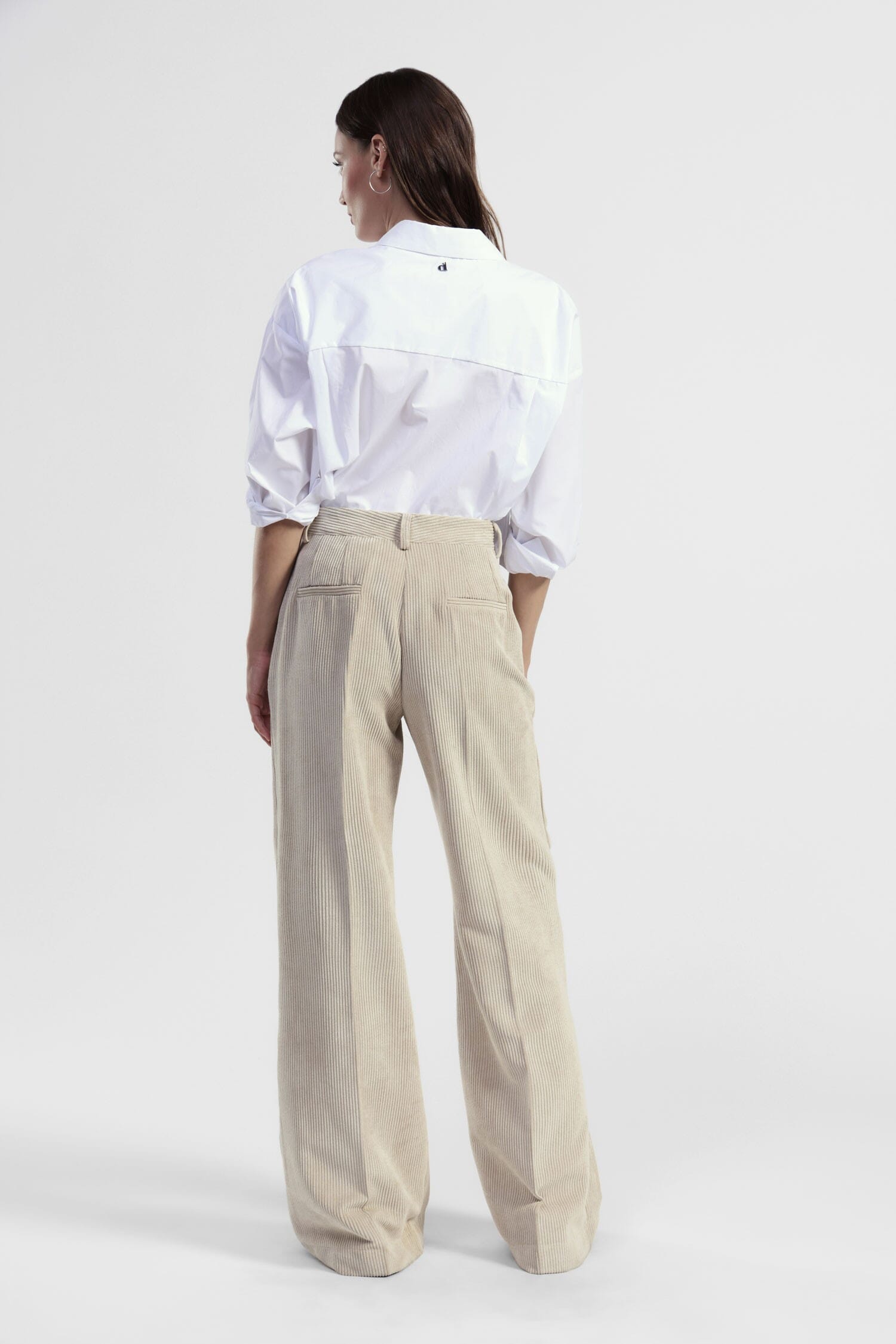 Pantalon côtelé Palazzo Taille haute Poches latérales Dixie