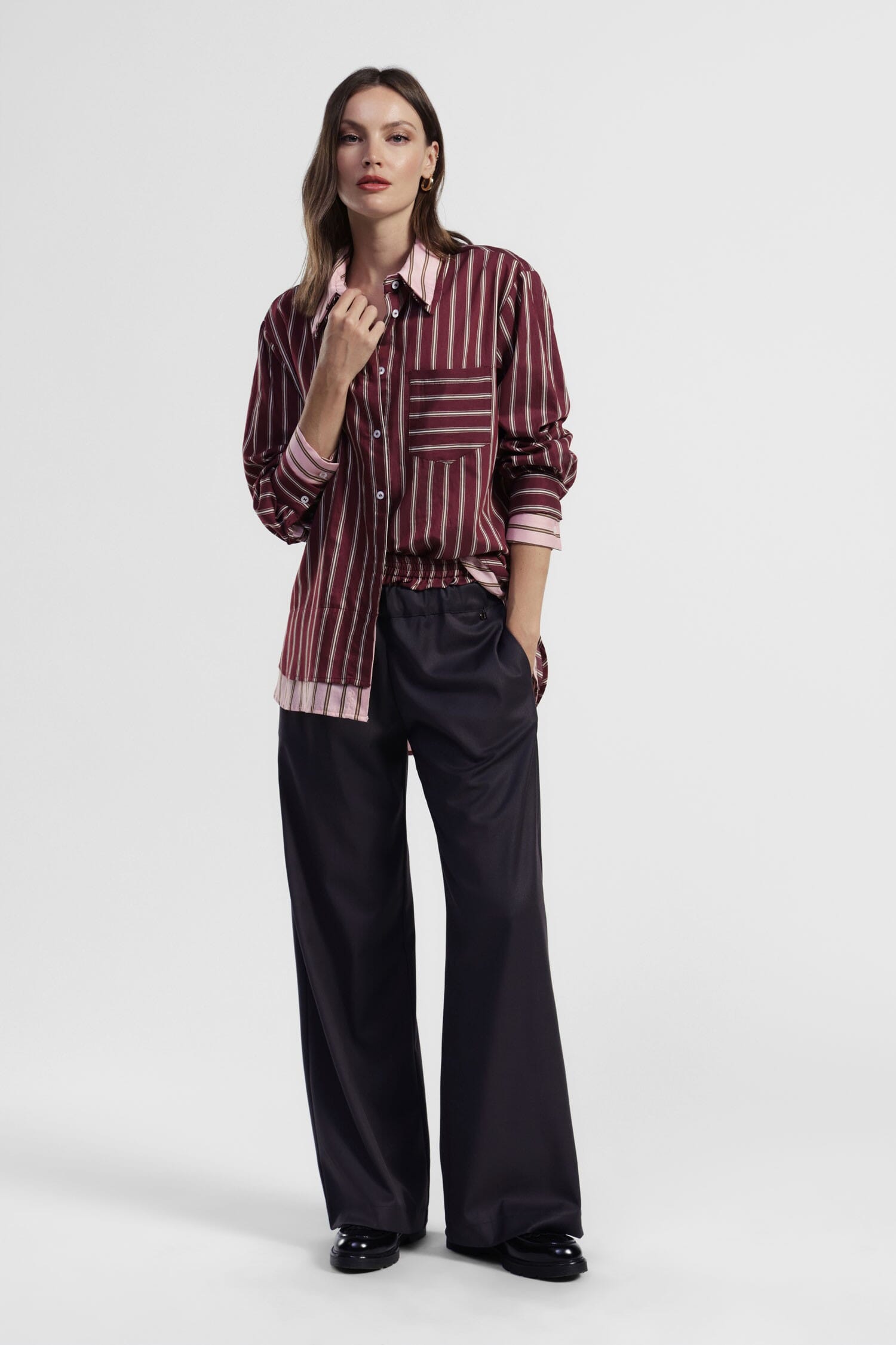 Pantalon taille haute avec bande élastique contrastée Dixie