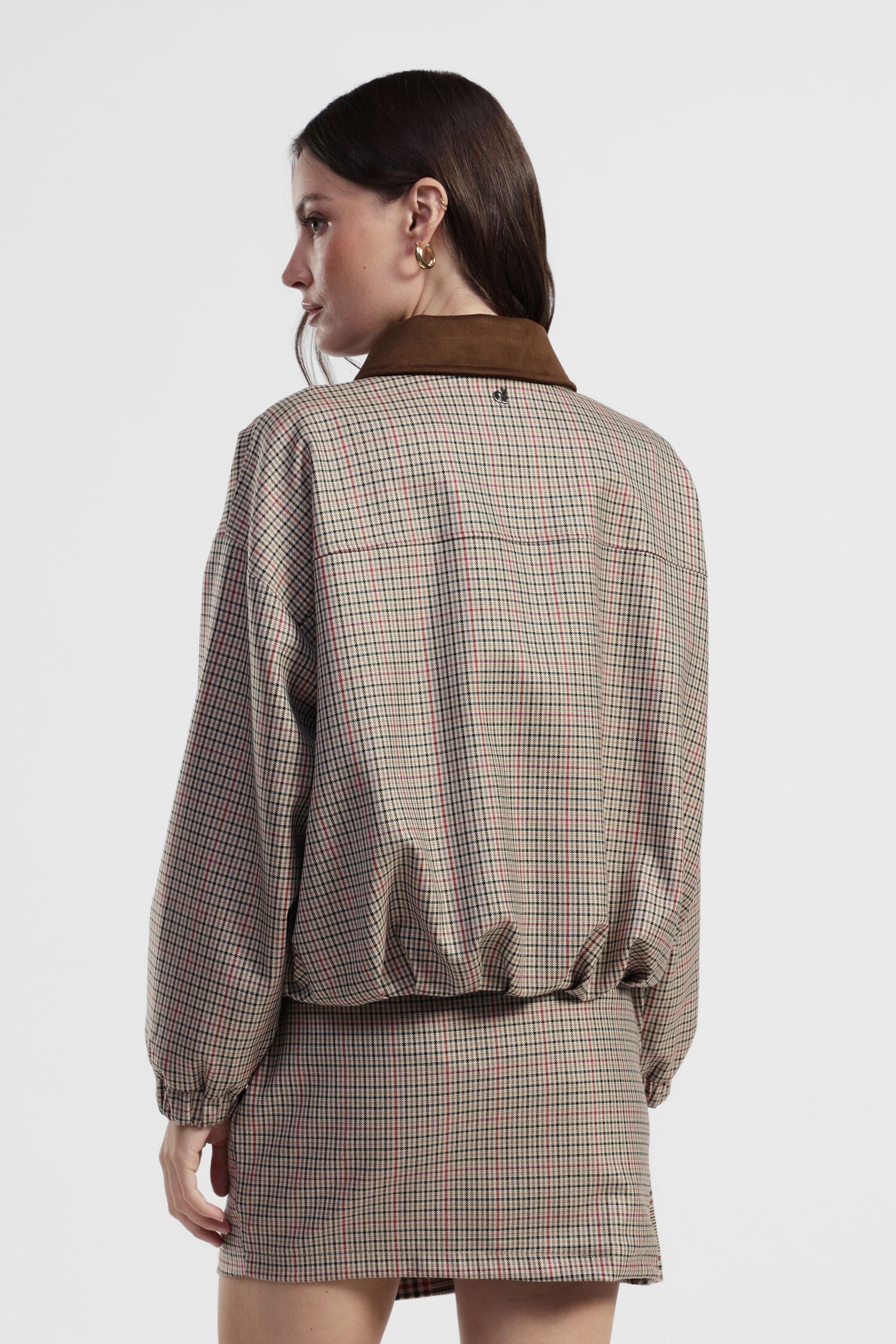 Cappotto Corto A Quadri Con Colletto A Contrasto Dixie